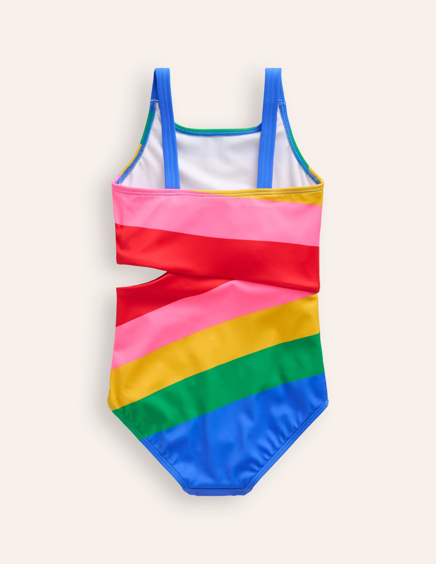 Badeanzug mit Cut-out-Festivalrosa Regenbogen