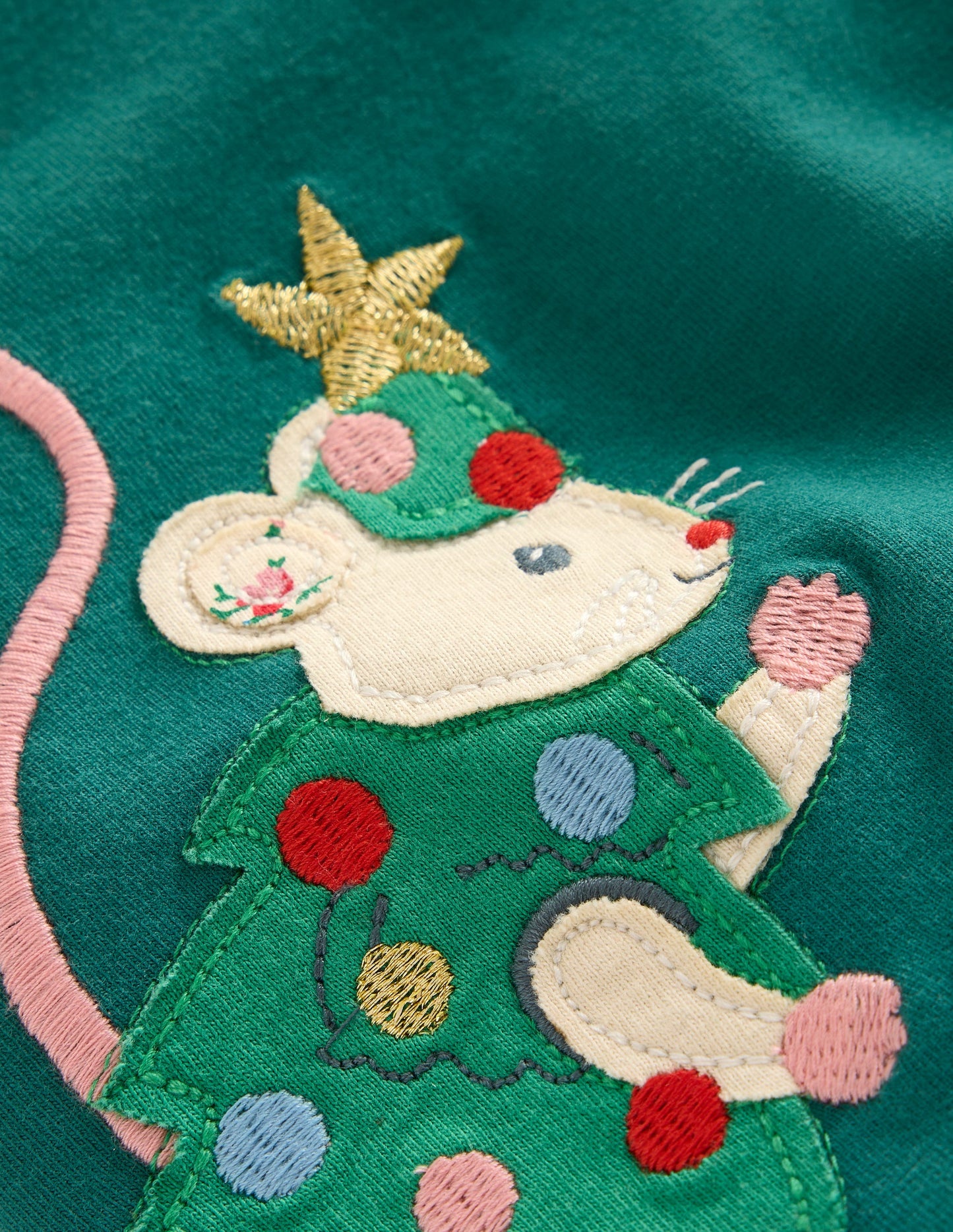 Leggings mit Applikationen-Juwelengrün Hervorlugende Freunde