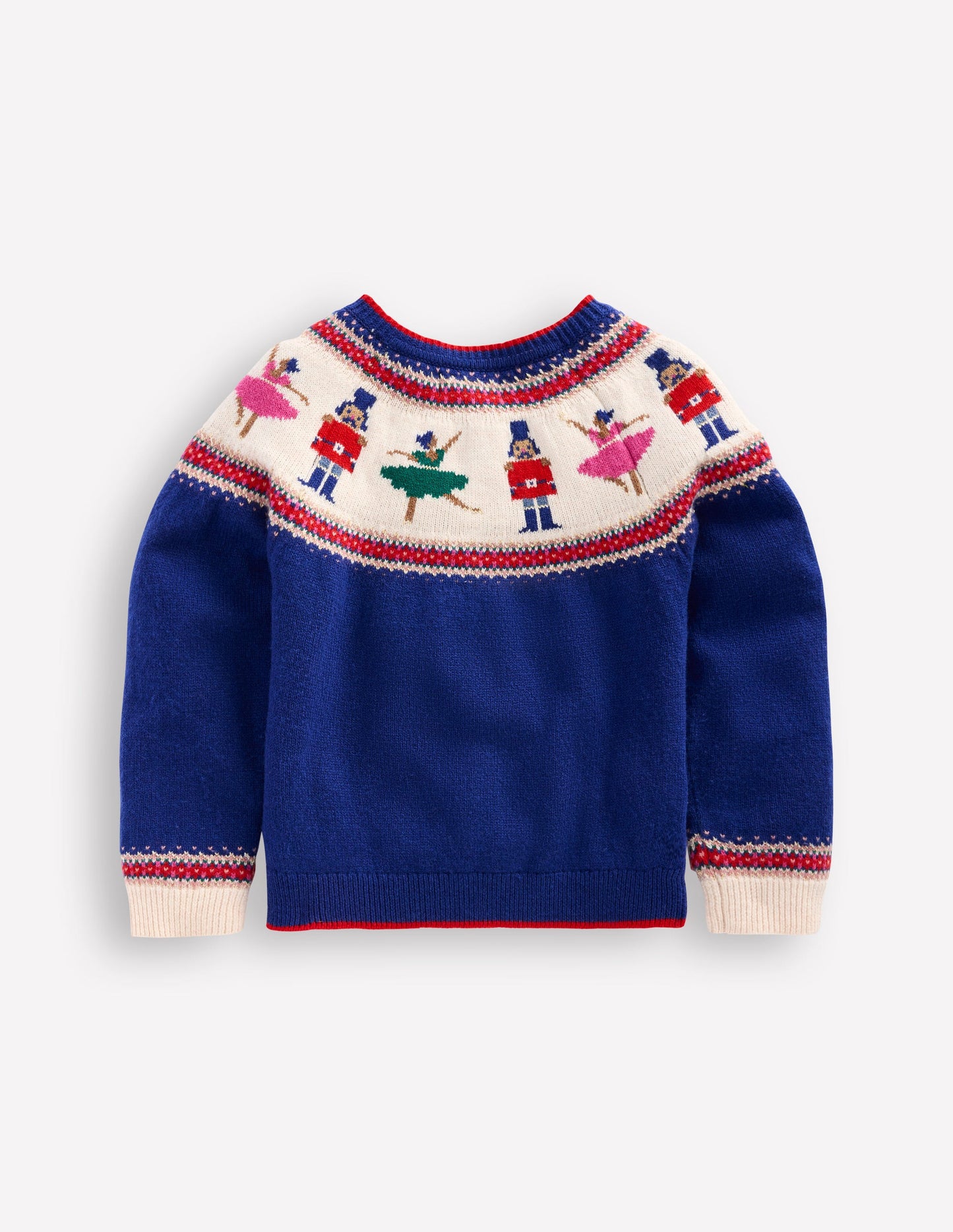 Cardigan Edie à motif jacquard-Casse-noisettes bleu saphir