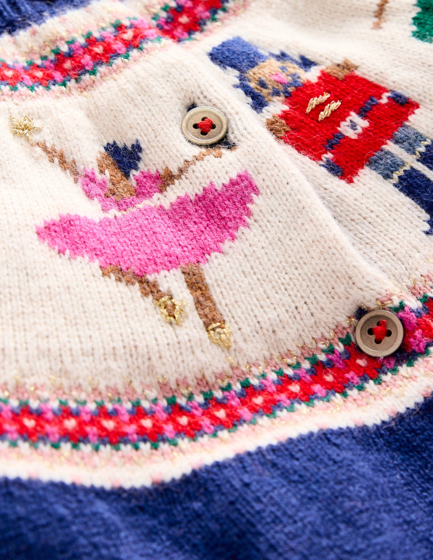 Cardigan Edie à motif jacquard-Casse-noisettes bleu saphir