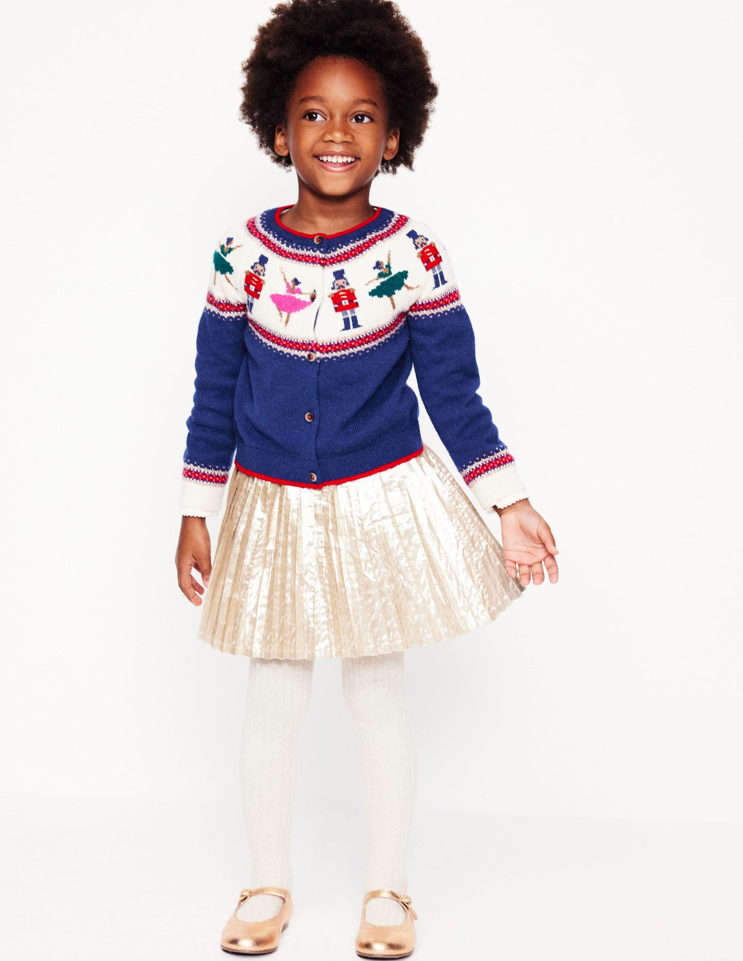 Cardigan Edie à motif jacquard-Casse-noisettes bleu saphir