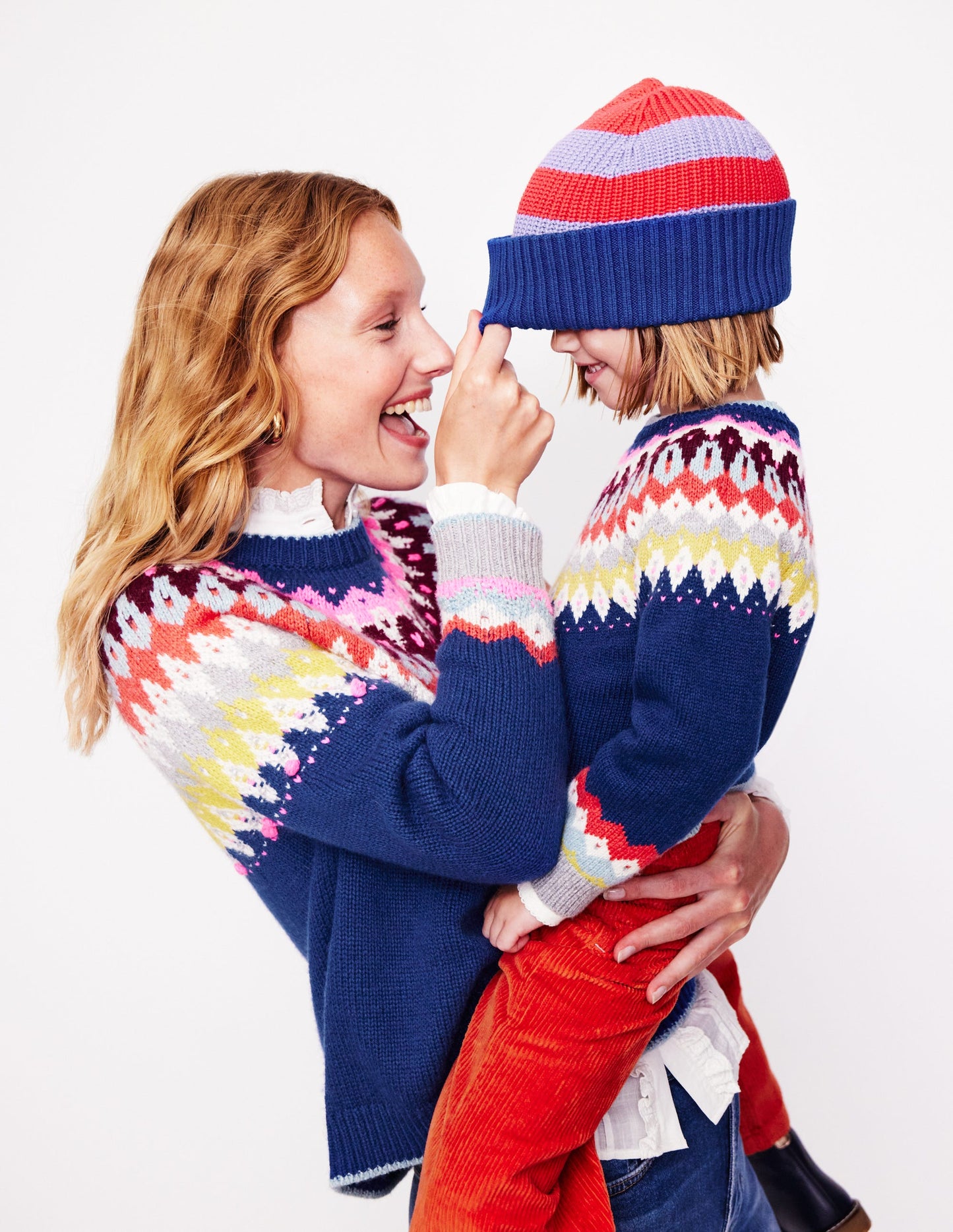 Pull Eleanor à motif jacquard-Bleu saphir