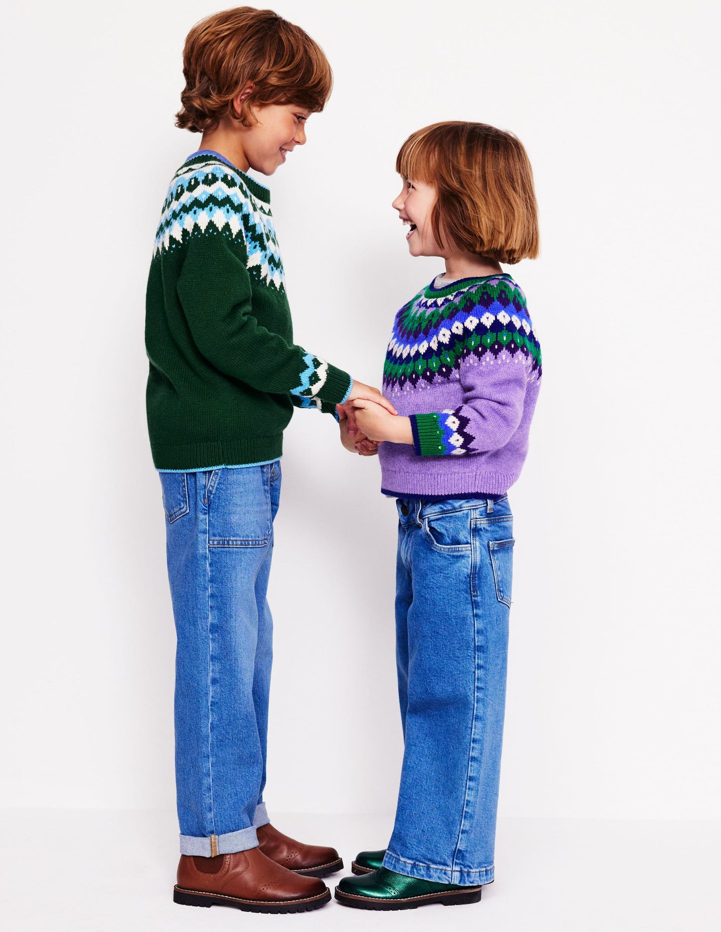 Pull Eleanor à motif jacquard-Violet Aster