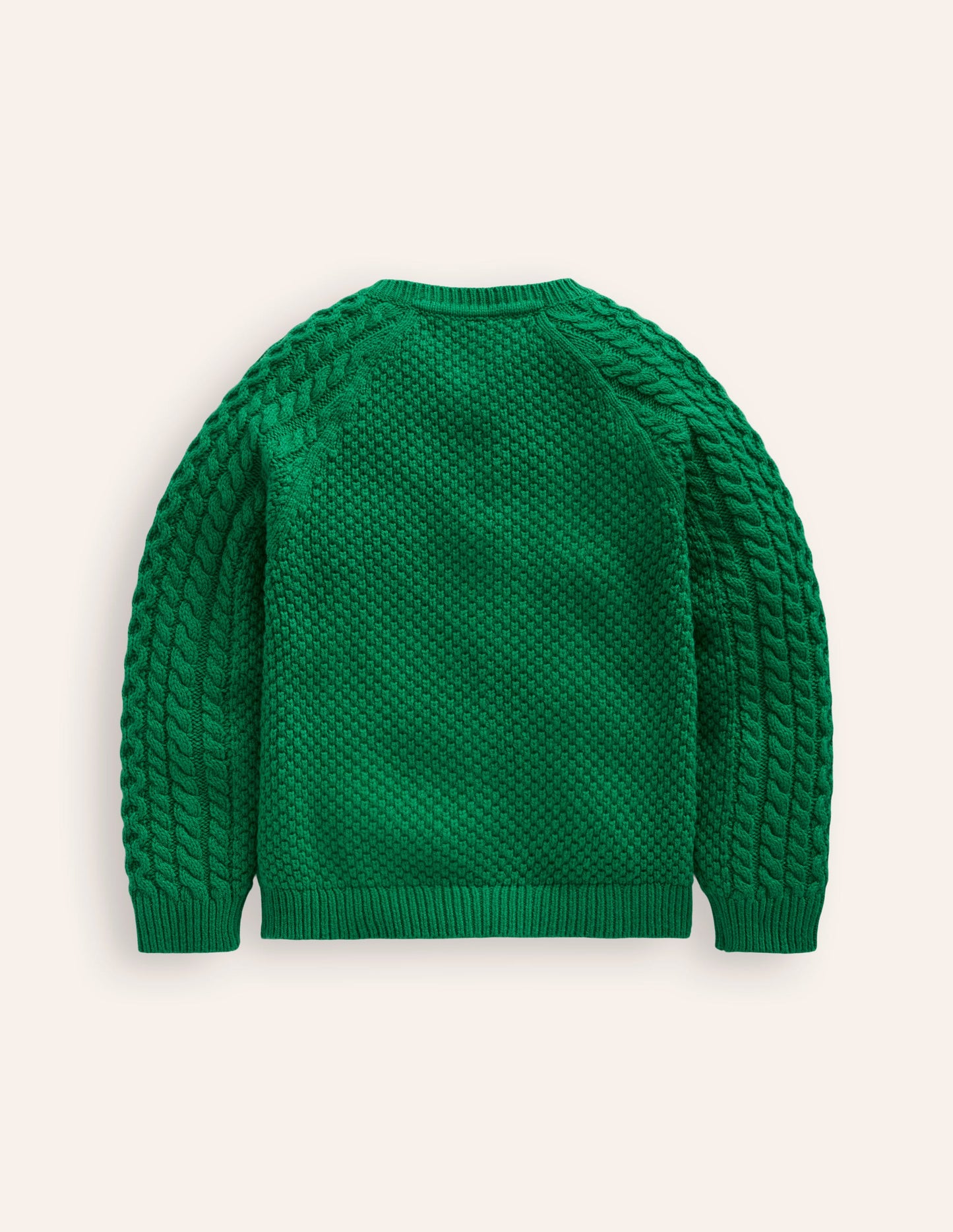 Strickjacke mit Zopfmuster-Dunkelgrün