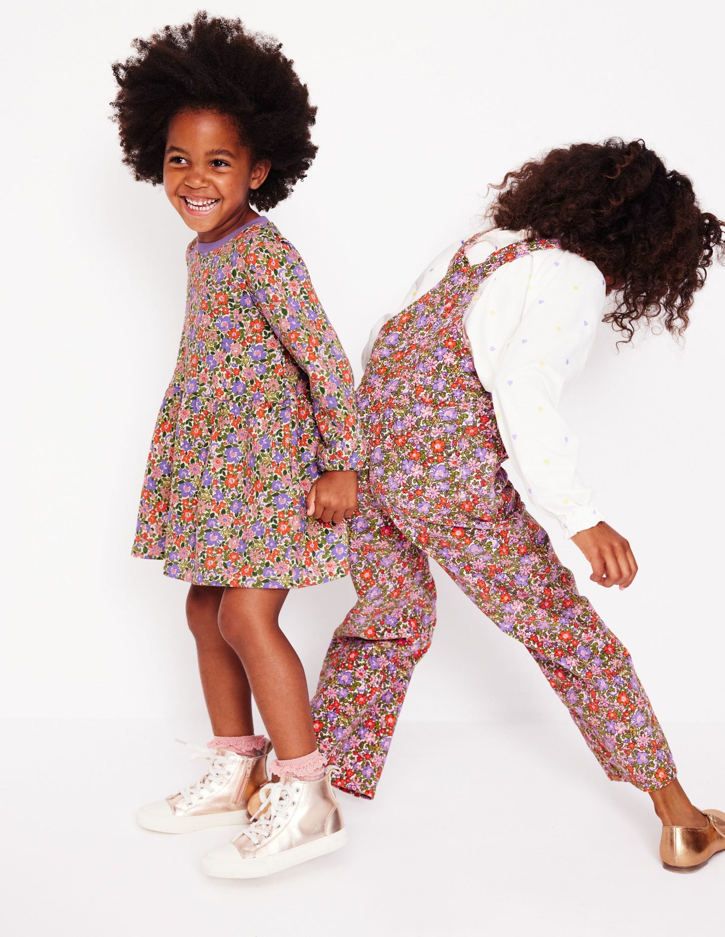 Loopback-Sweatshirtkleid-Aster Violett Blumenbeet