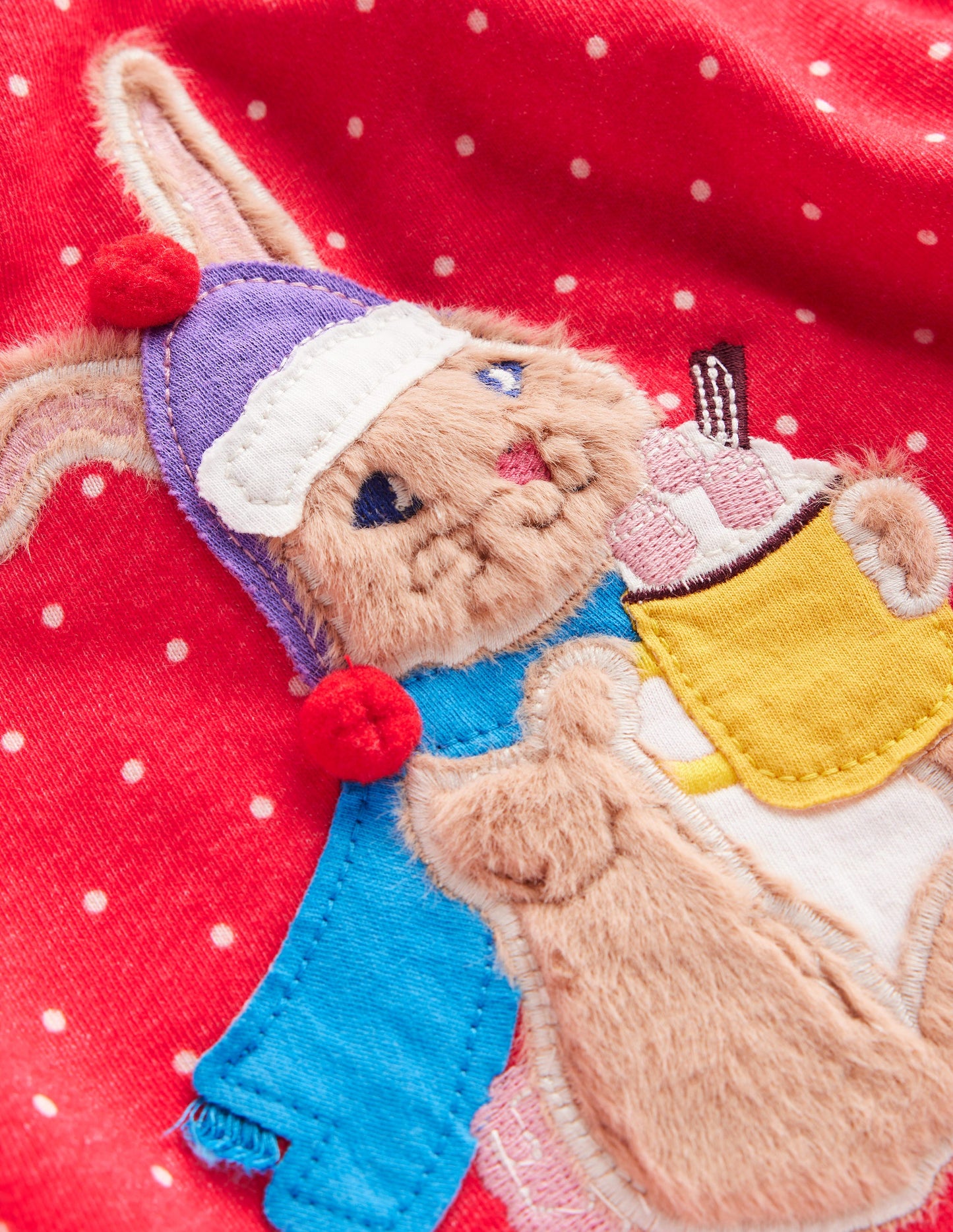 Robe-sweat Ida à appliqué-Animaux petits pois rose