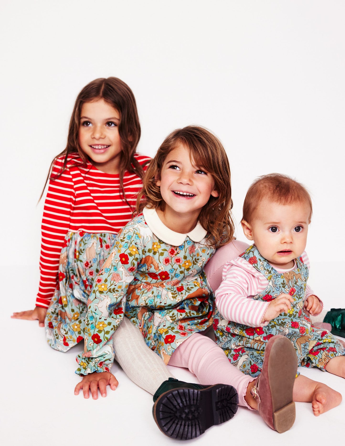 Robe motif pêle-mêle en jersey-Motif floral poney rouge fraise