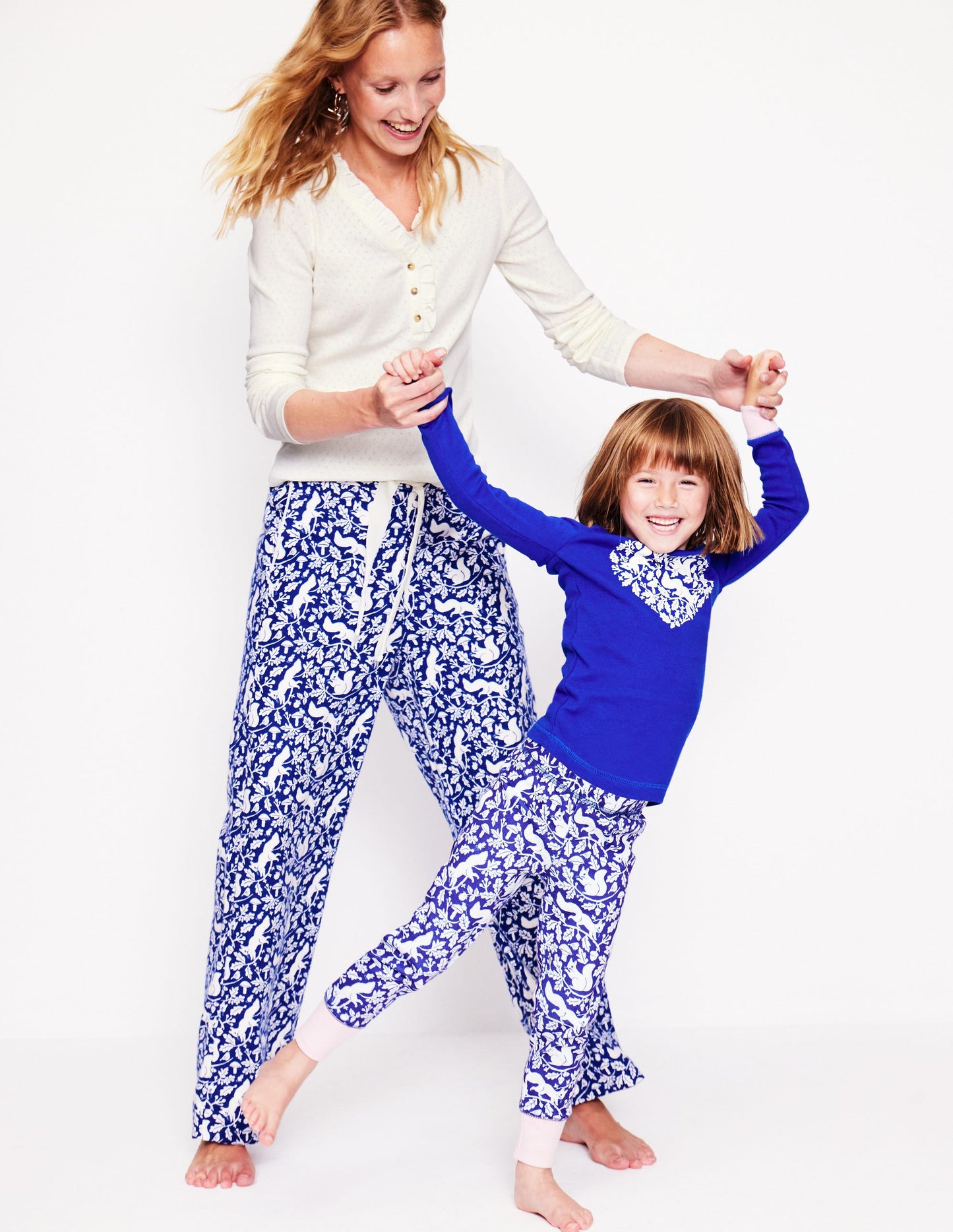 Pyjama long douillet-Écureuil bleu saphir