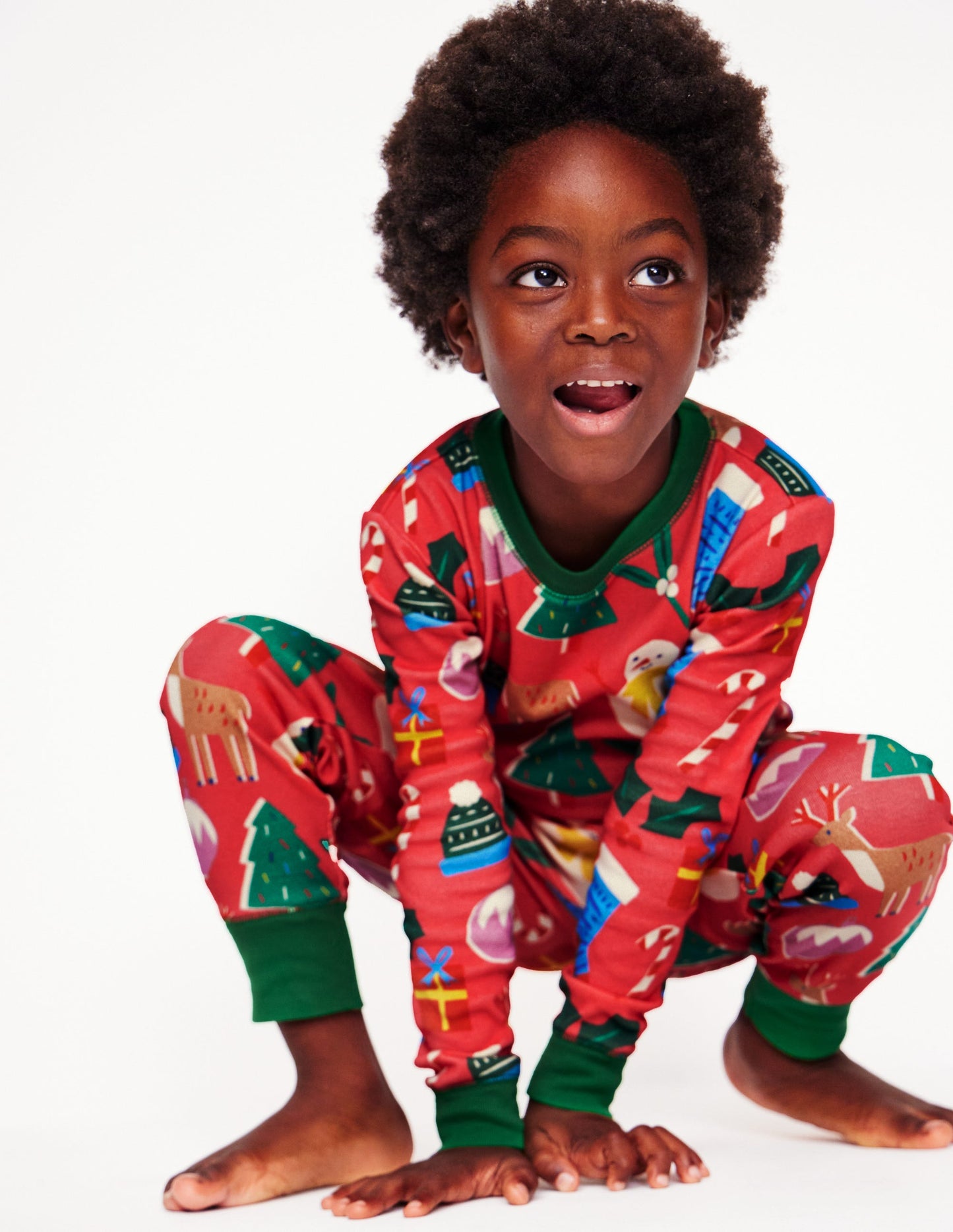 2 pyjamas douillets-Noël rouge confiture