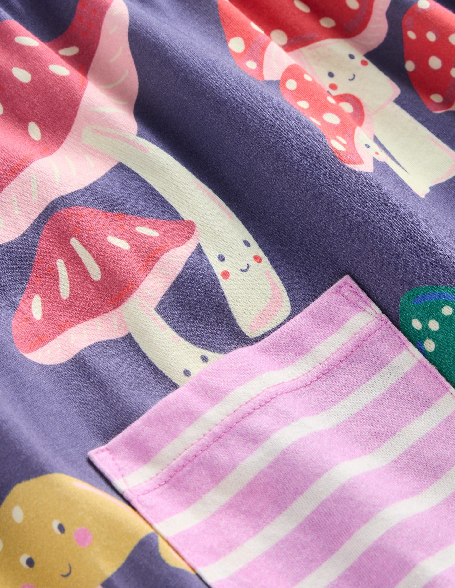 Tunique imprimée à manches longues-Champignons Bleu Tribord