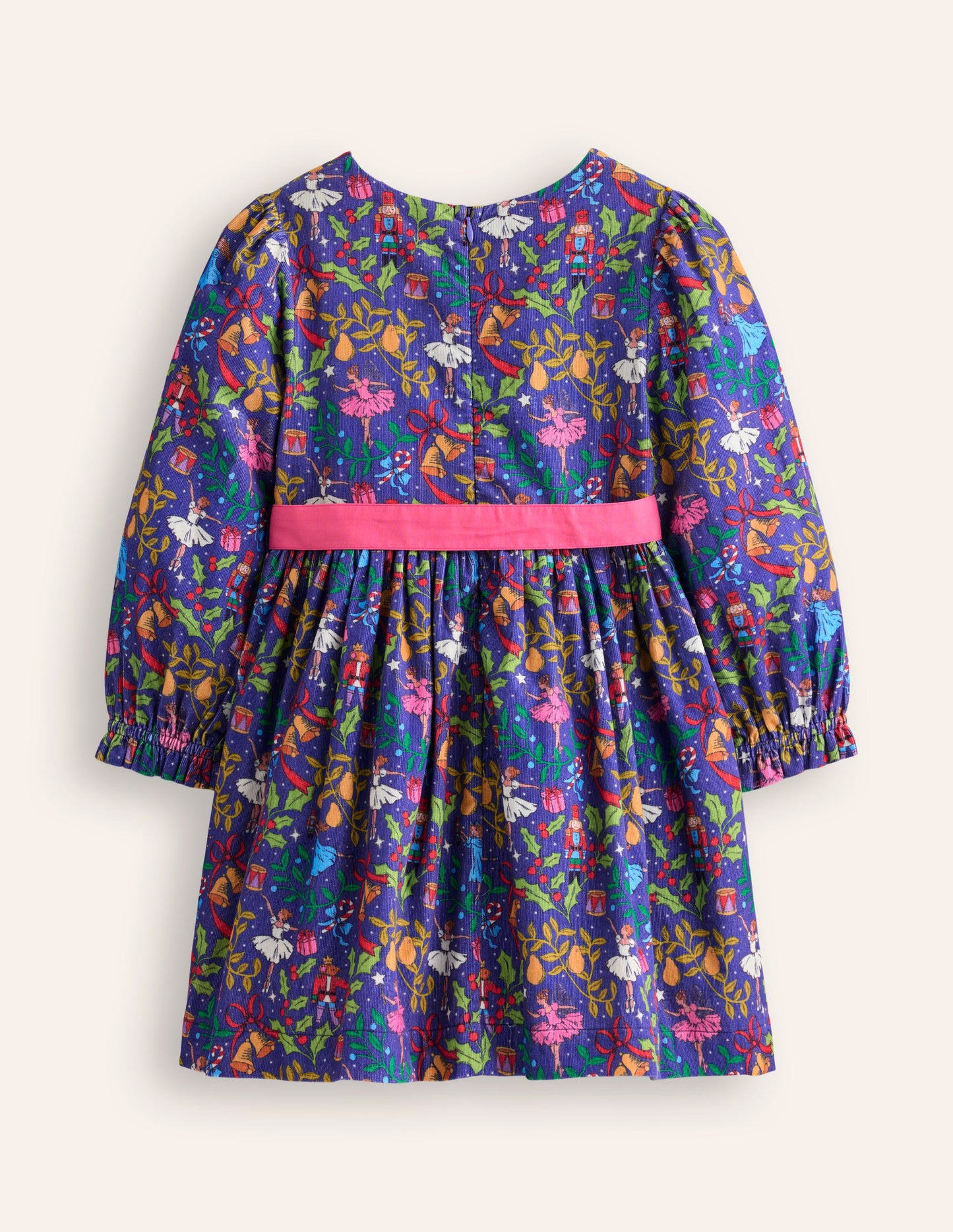 Robe de fête Peggy en velours côtelé-Casse-noisette Bleu Starboard