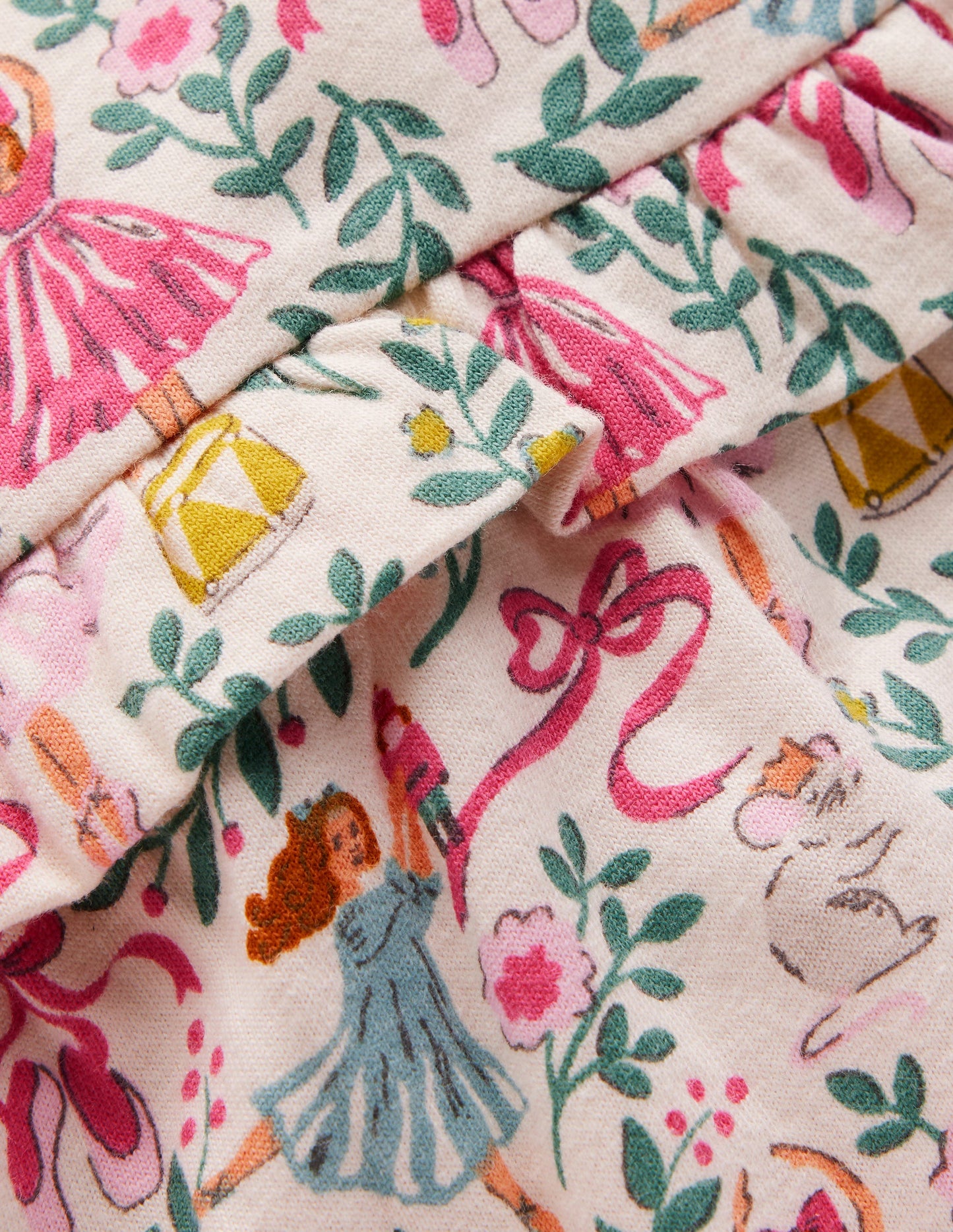 Robe volantée en jersey-Toile de Jouy dans classique ivoire