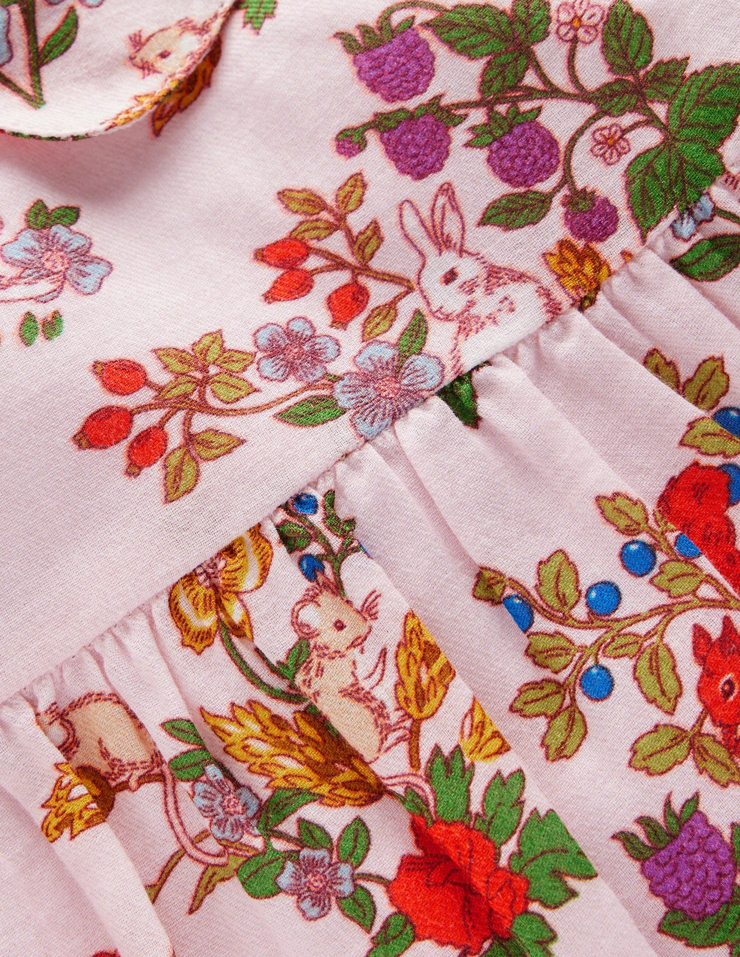 Ensemble top et short bouffant tissés-Motif Harvest rose français