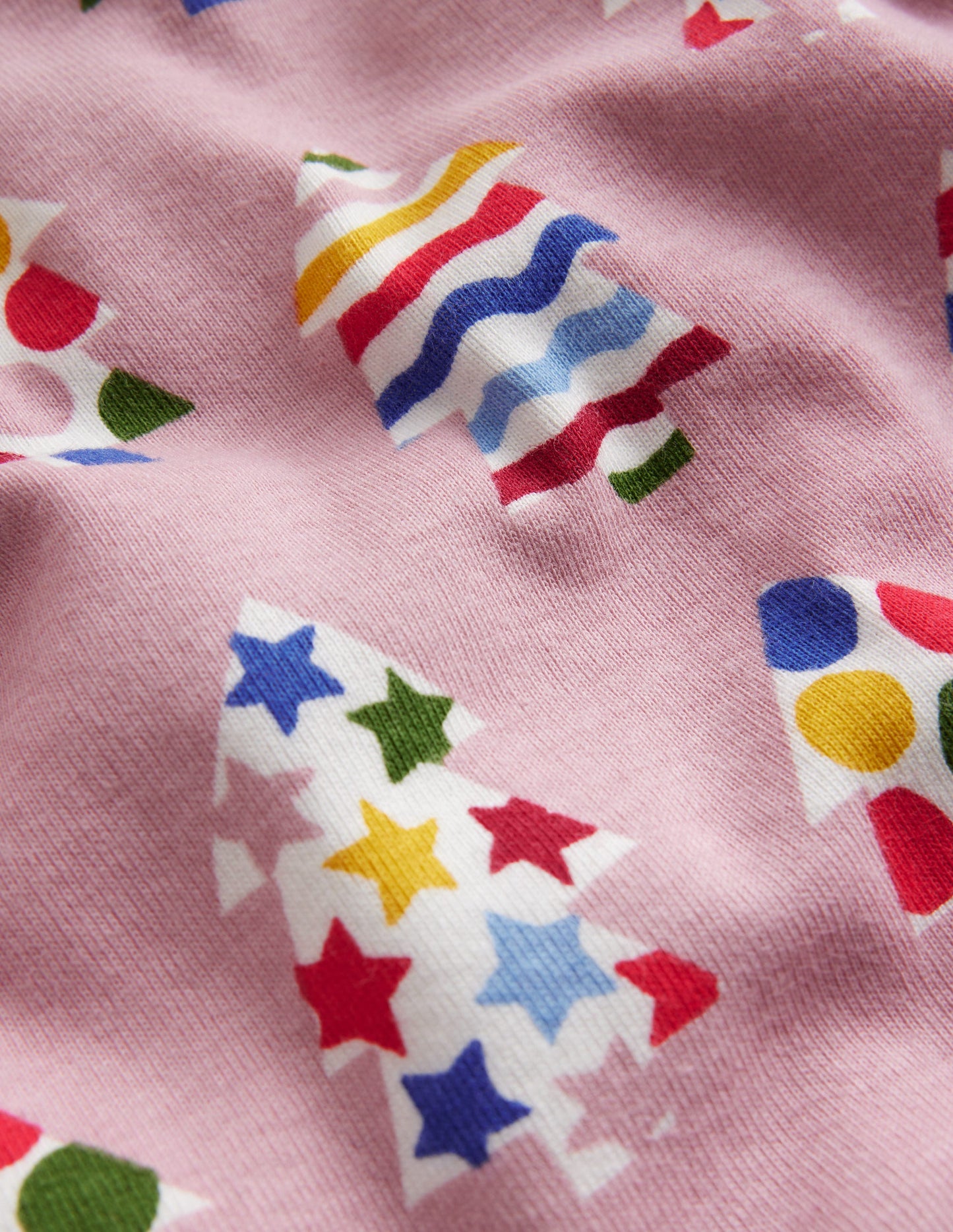 Pyjama long douillet-Sapins rose vintage