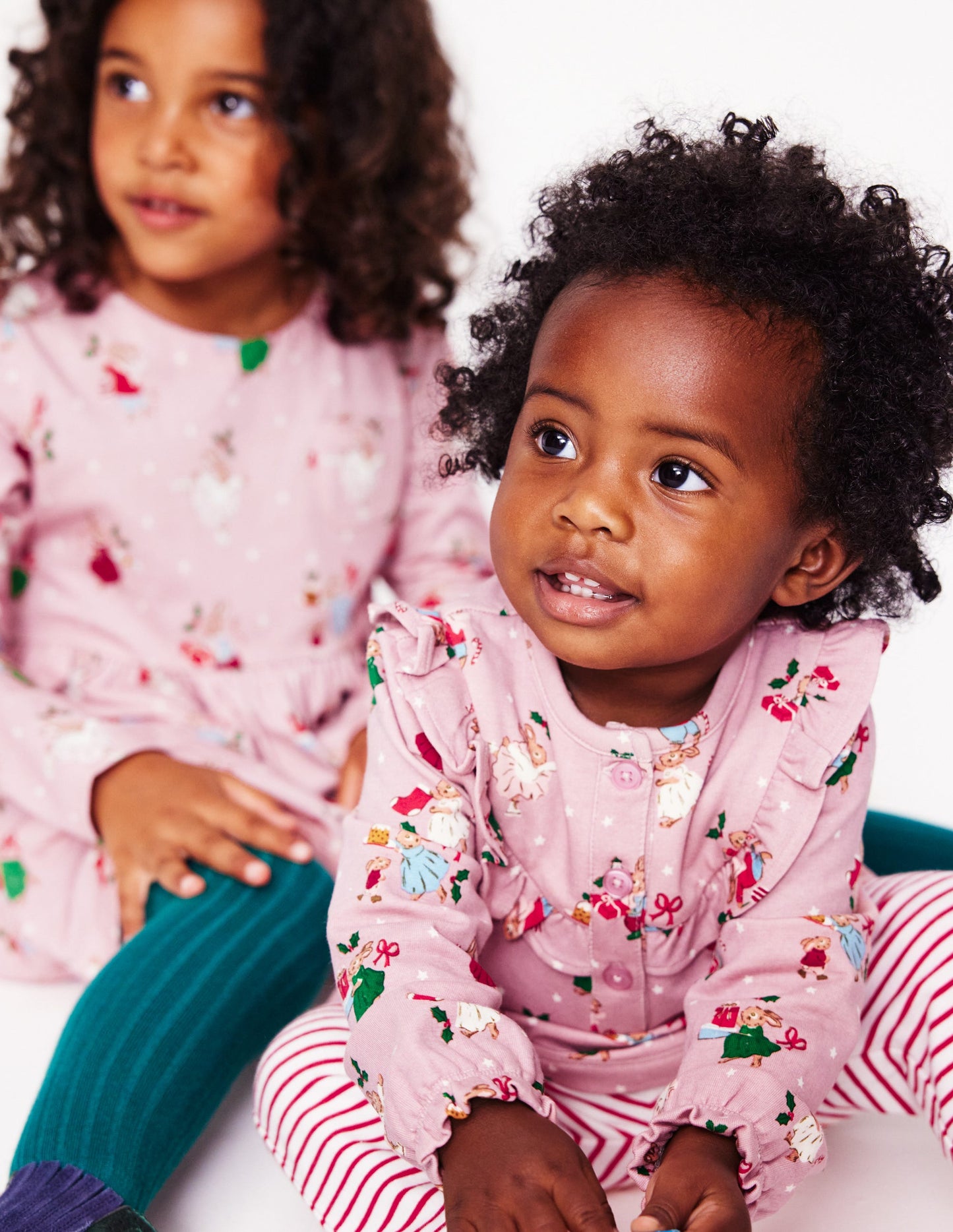 Jersey-Oberteil und Leggings-Zartes Rosa Hasen