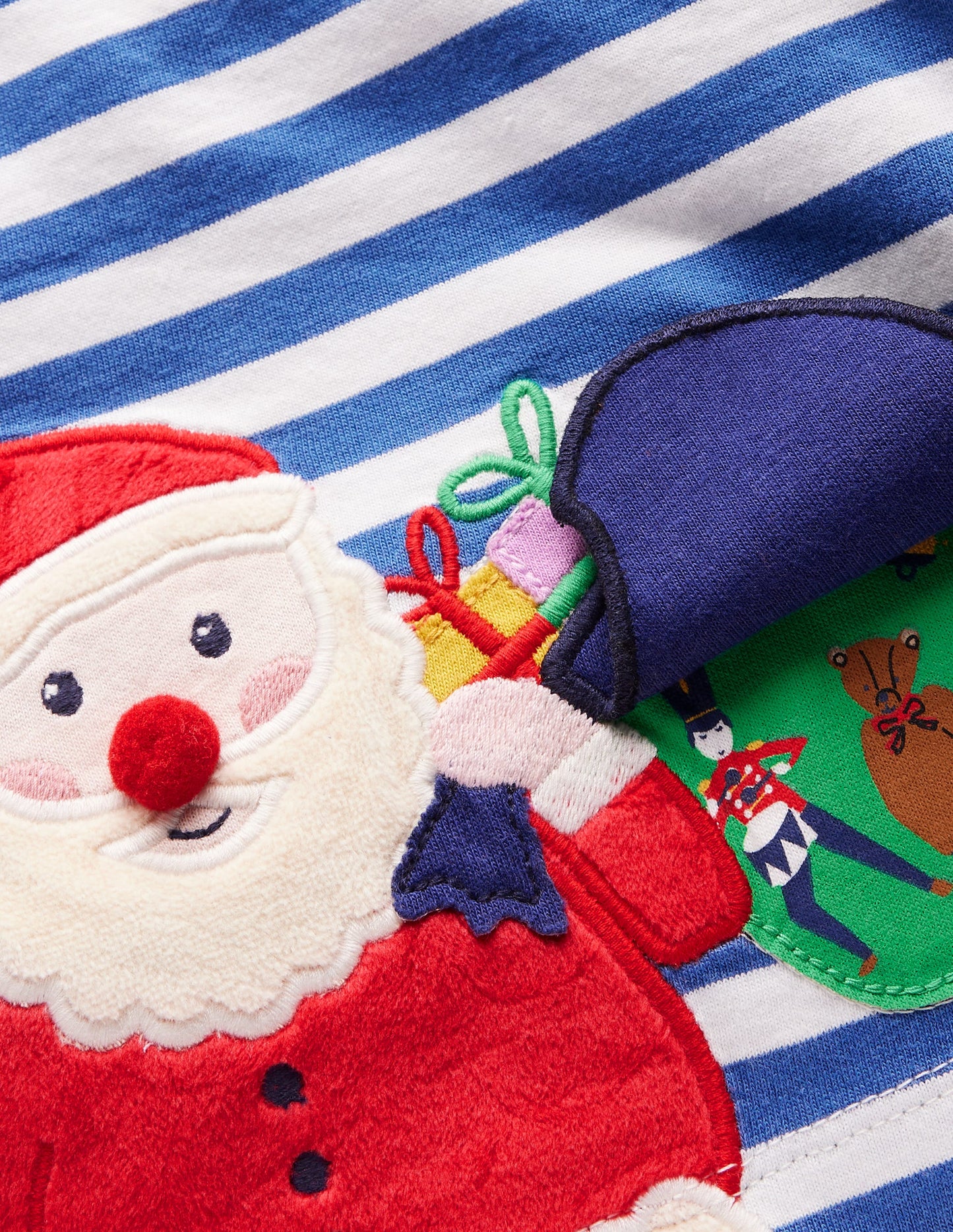 Langärmliges T-Shirt mit Applikation-Blauhäher Weihnachtsmann