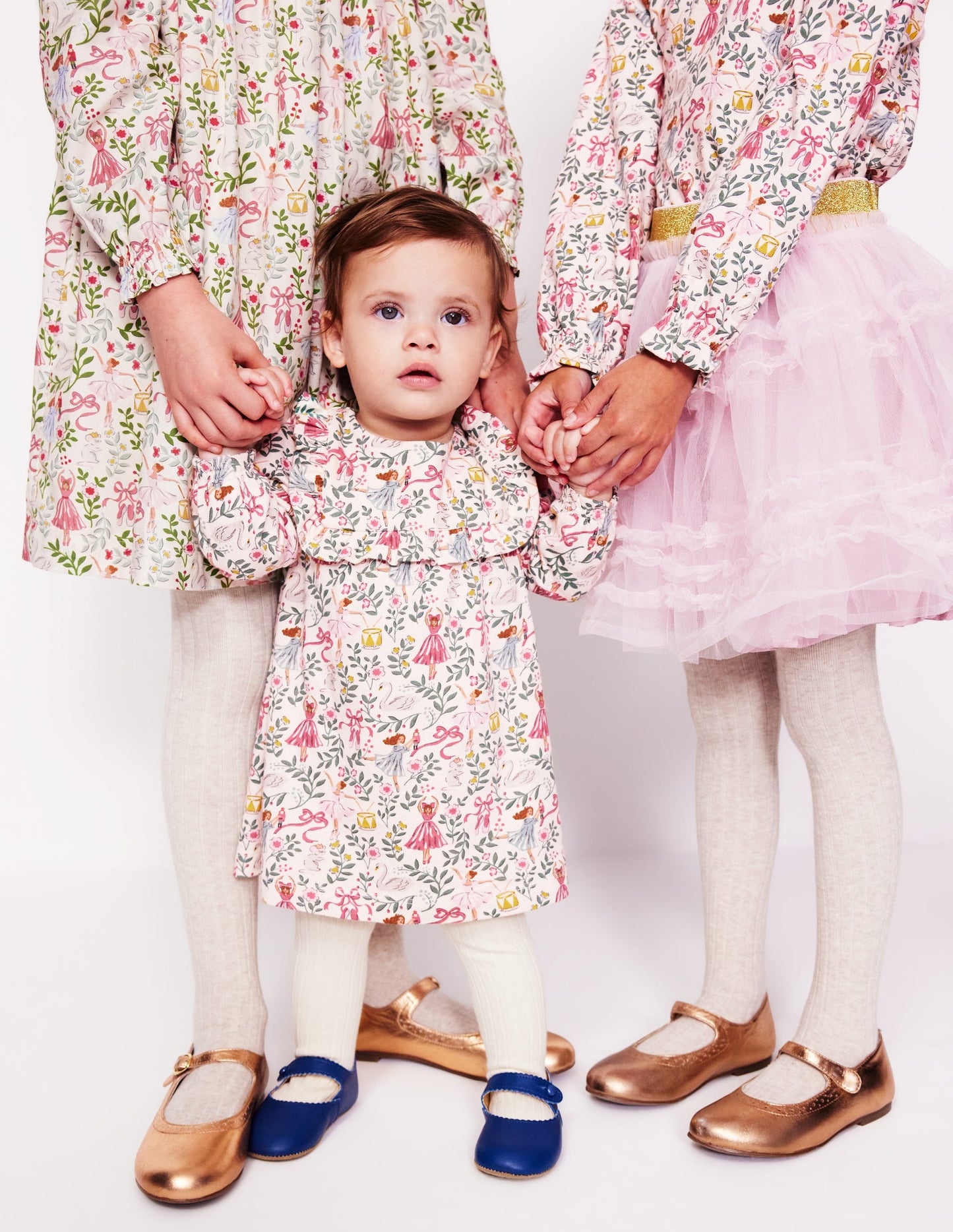Robe volantée en jersey-Toile de Jouy dans classique ivoire