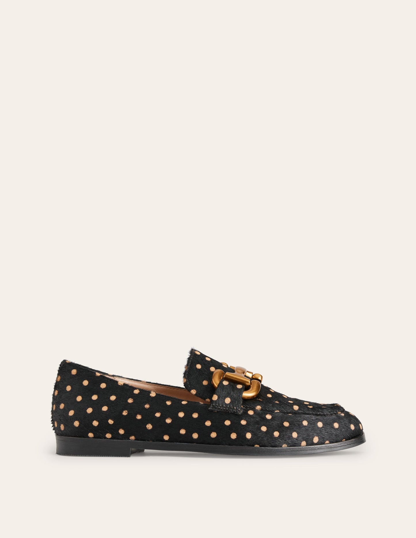 Mocassins Iris à mors-Pois noir et camel