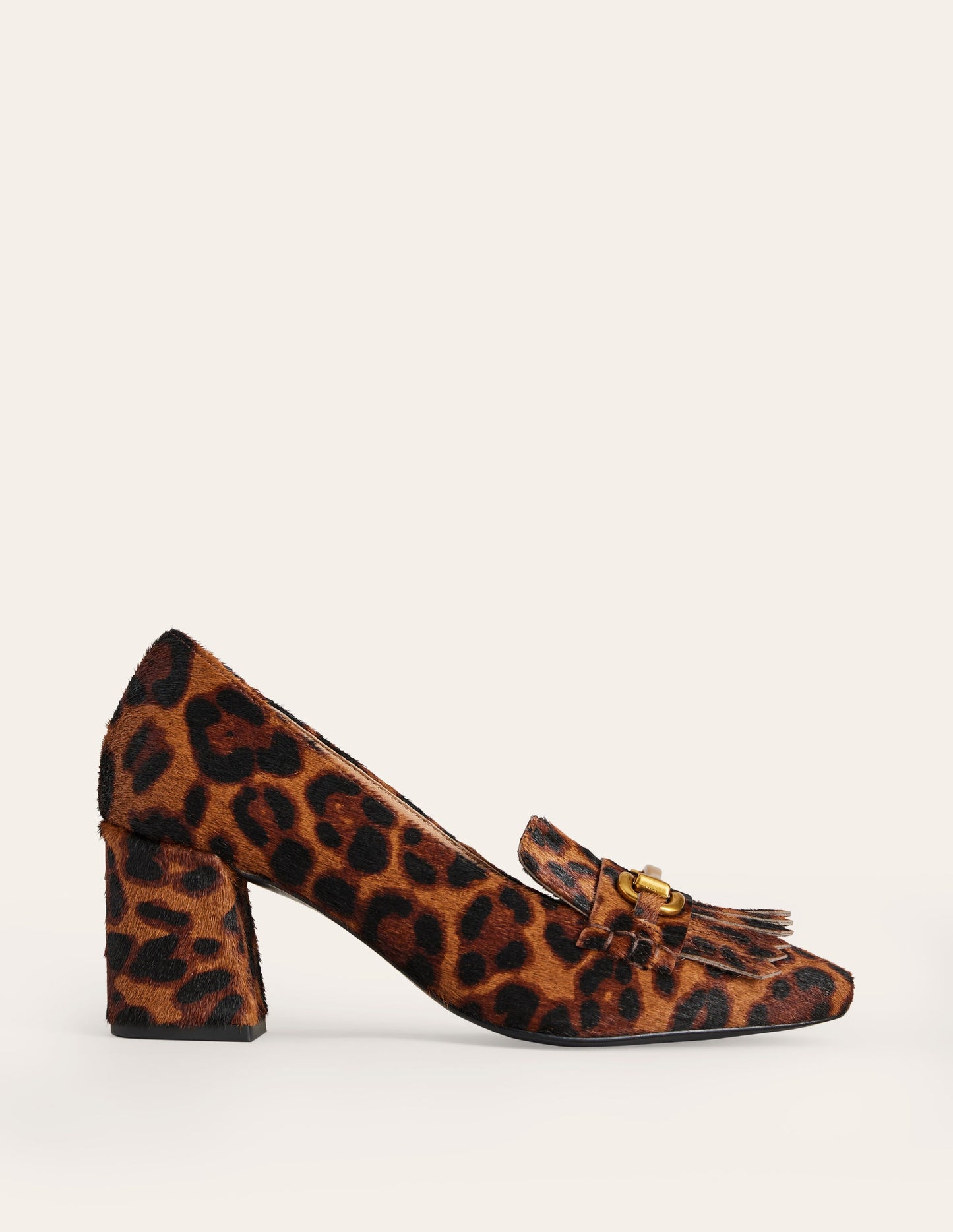 Mocassins à talons Iris avec franges-Cœurs folk rouge rockabilly