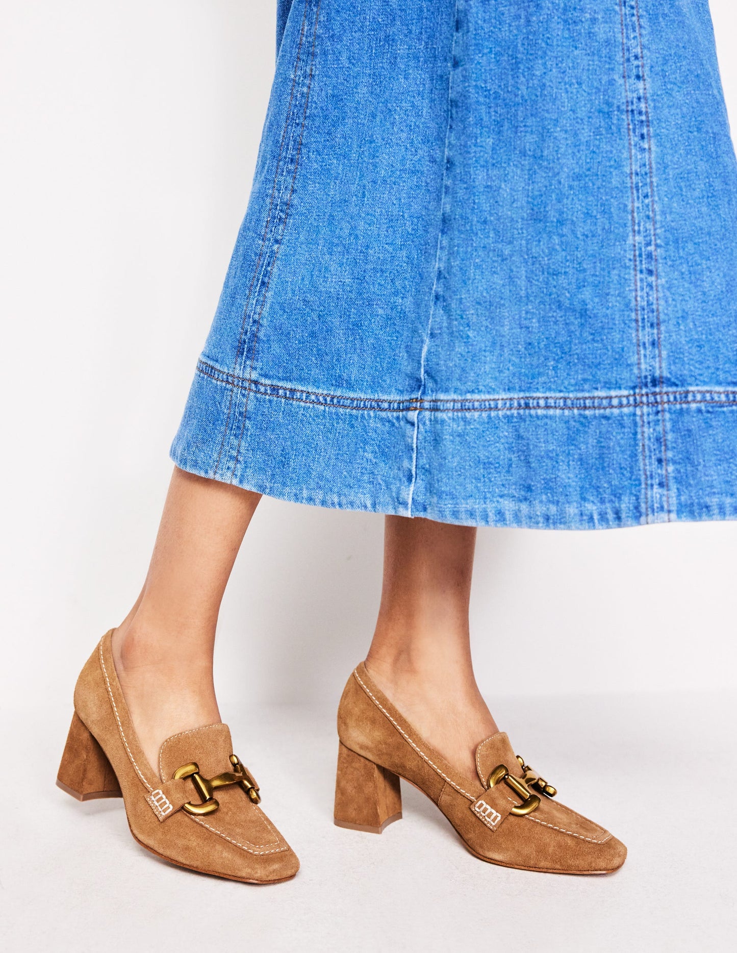 Mocassins à talons Iris avec mors-Fauve