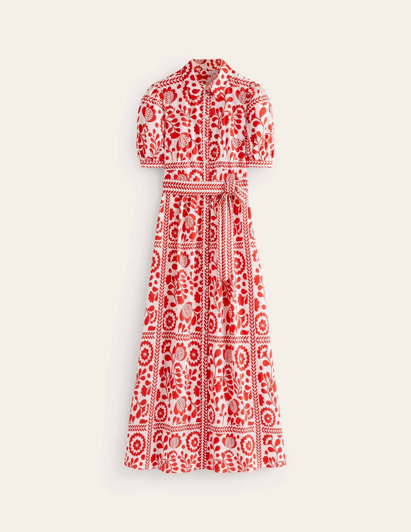 Robe-chemise longue Alexa-Rouge, motif Vine Tile