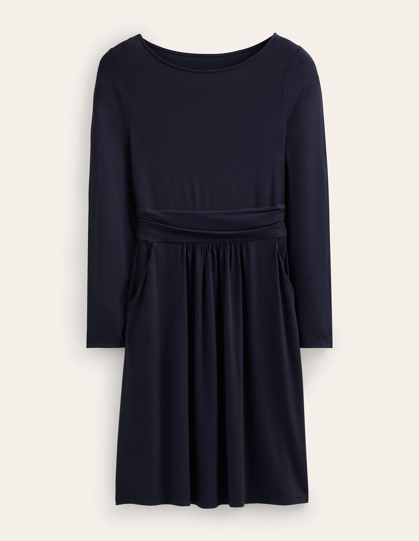 Robe Amelie à manches longues-Bleu Marine, Petits Pois
