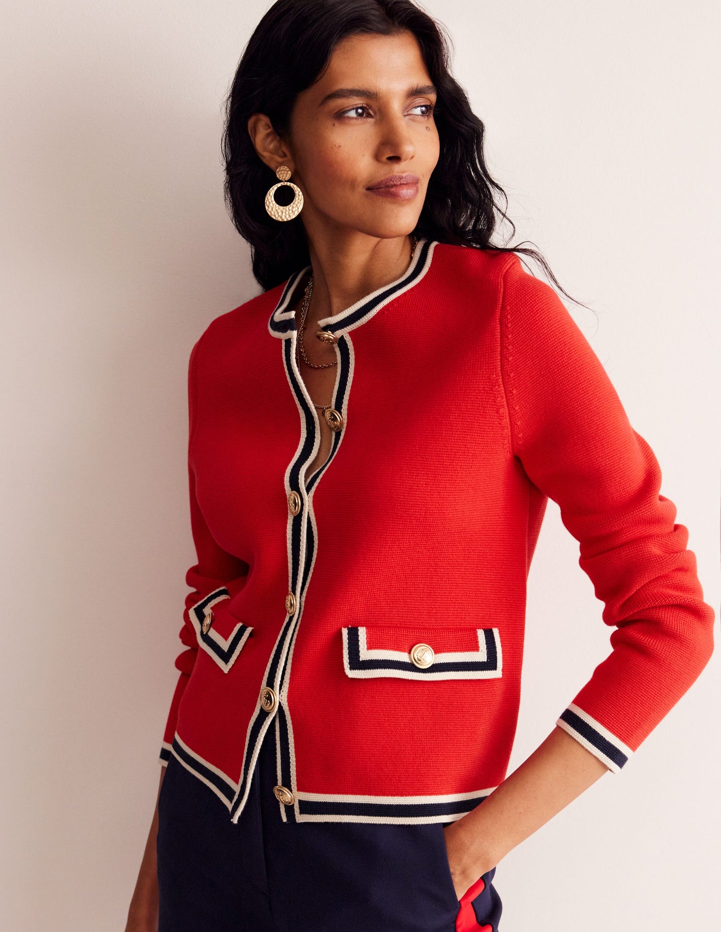 Veste Holly en maille-Piment fort