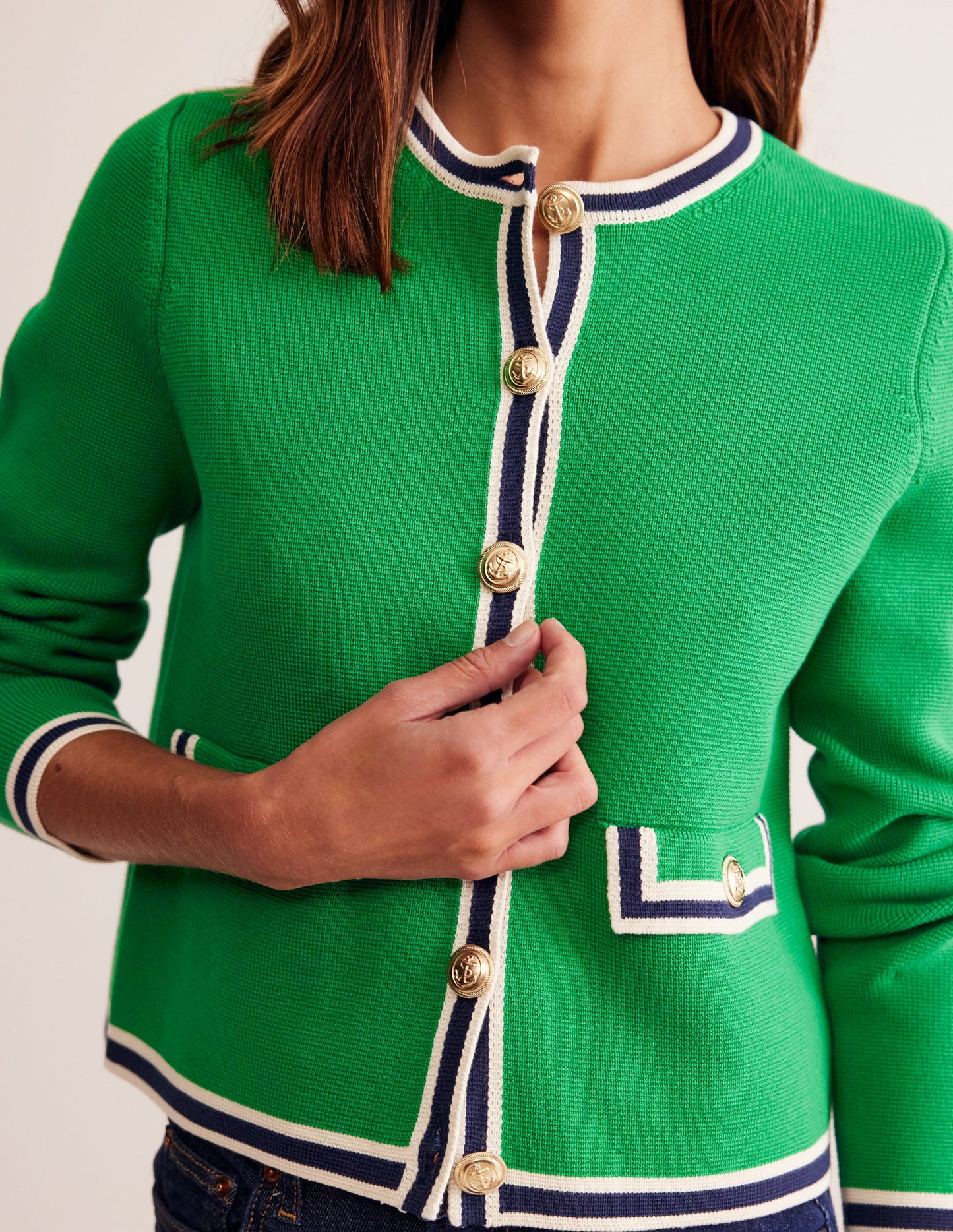 Veste Holly en maille-Vert émeraude profond