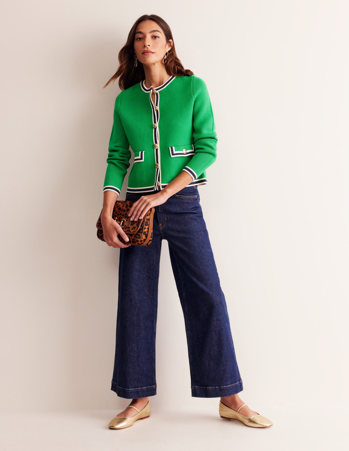 Veste Holly en maille-Vert émeraude profond