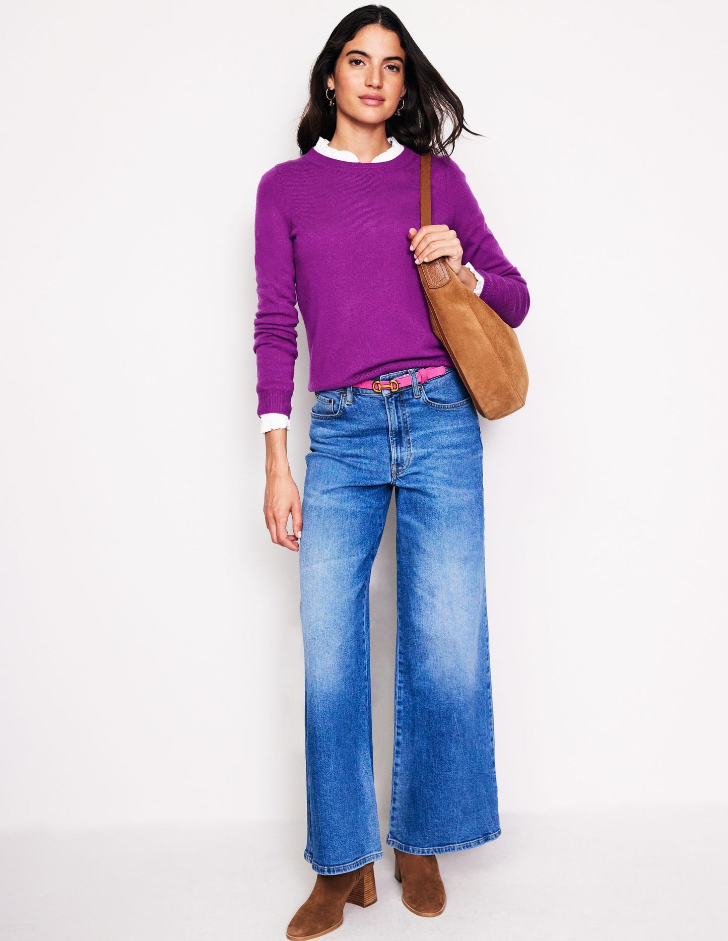 Eva Kaschmirpullover mit Rundhalsausschnitt-Amethystviolett