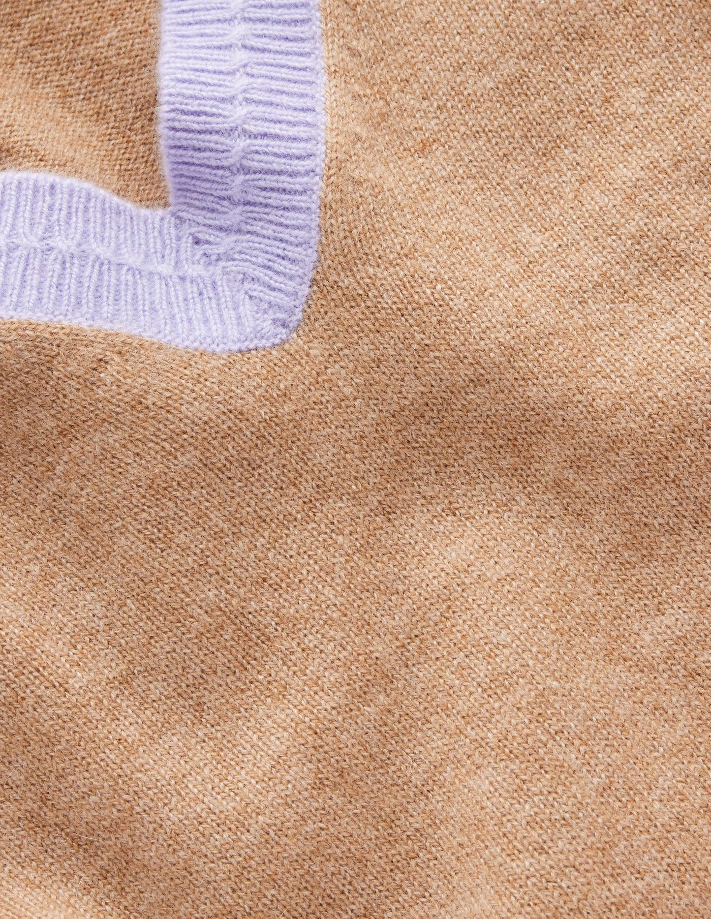 Pull Eva col V en cachemire-Camel chiné, colourblock