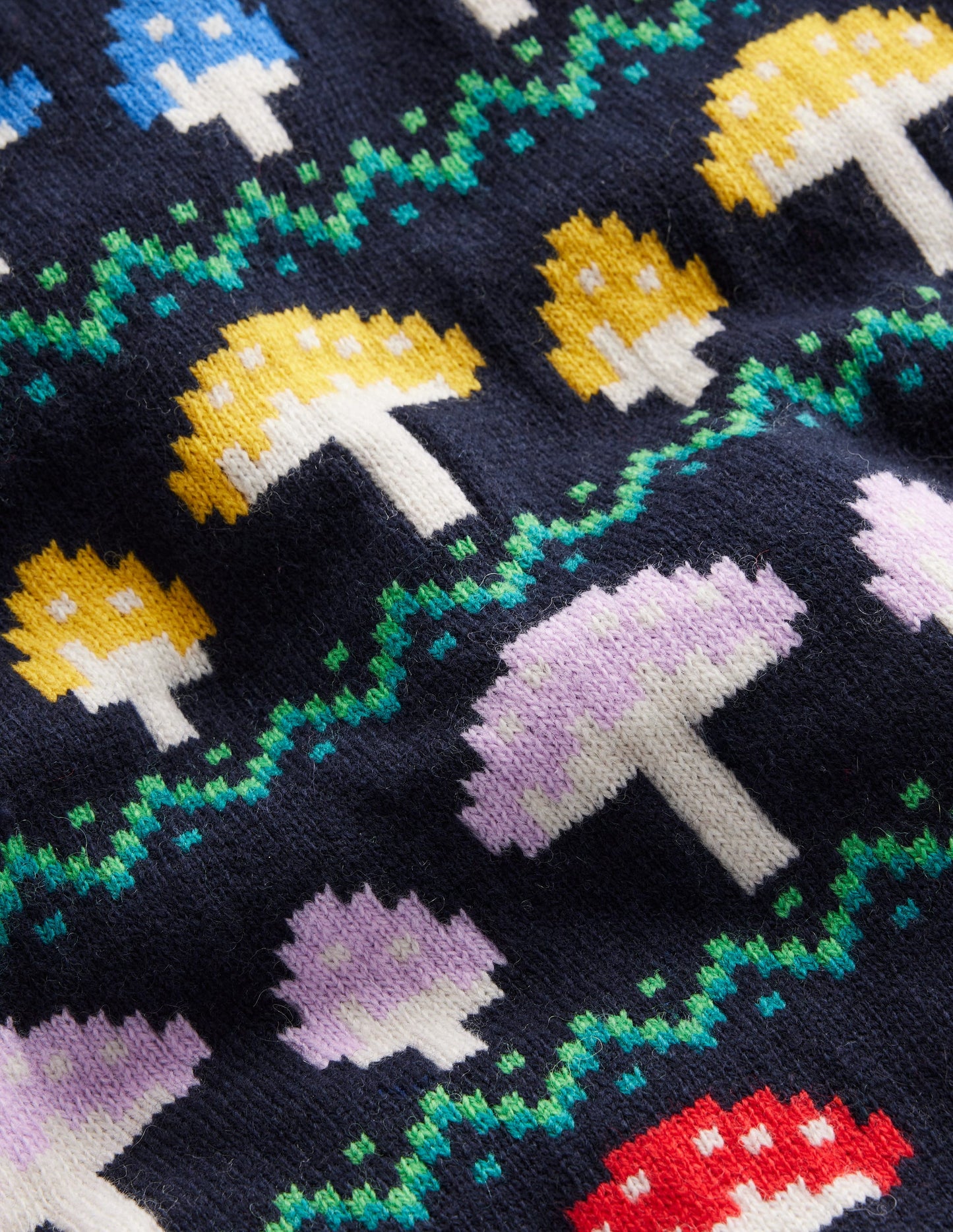 Débardeur Edie à motif jacquard-Champignon bleu marine