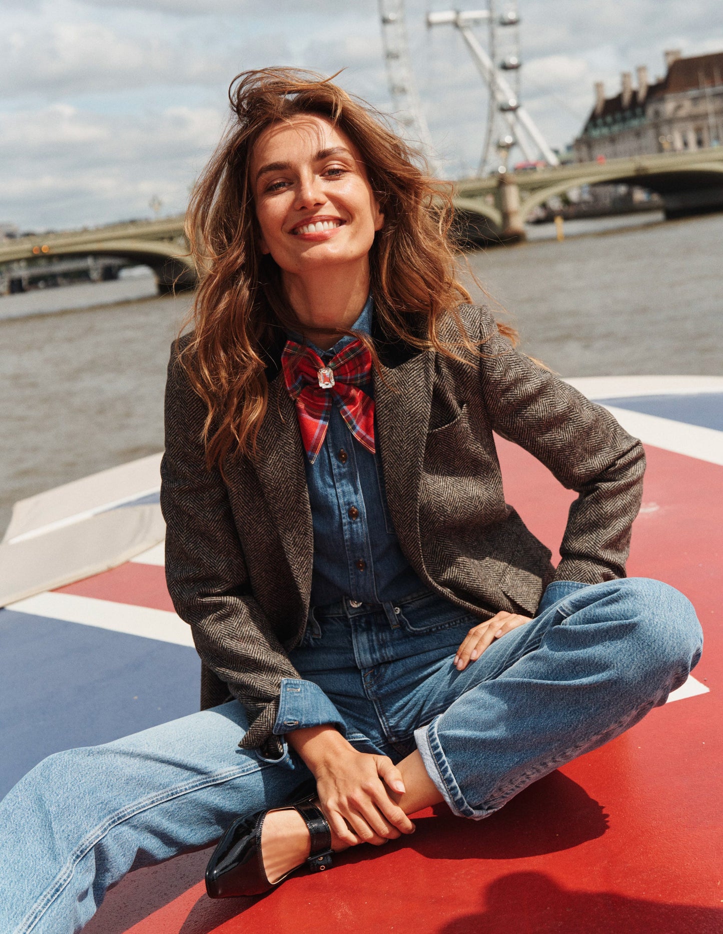 Jeans mit hohem Bund und geradem Bein-MITTLERE WASCHUNG