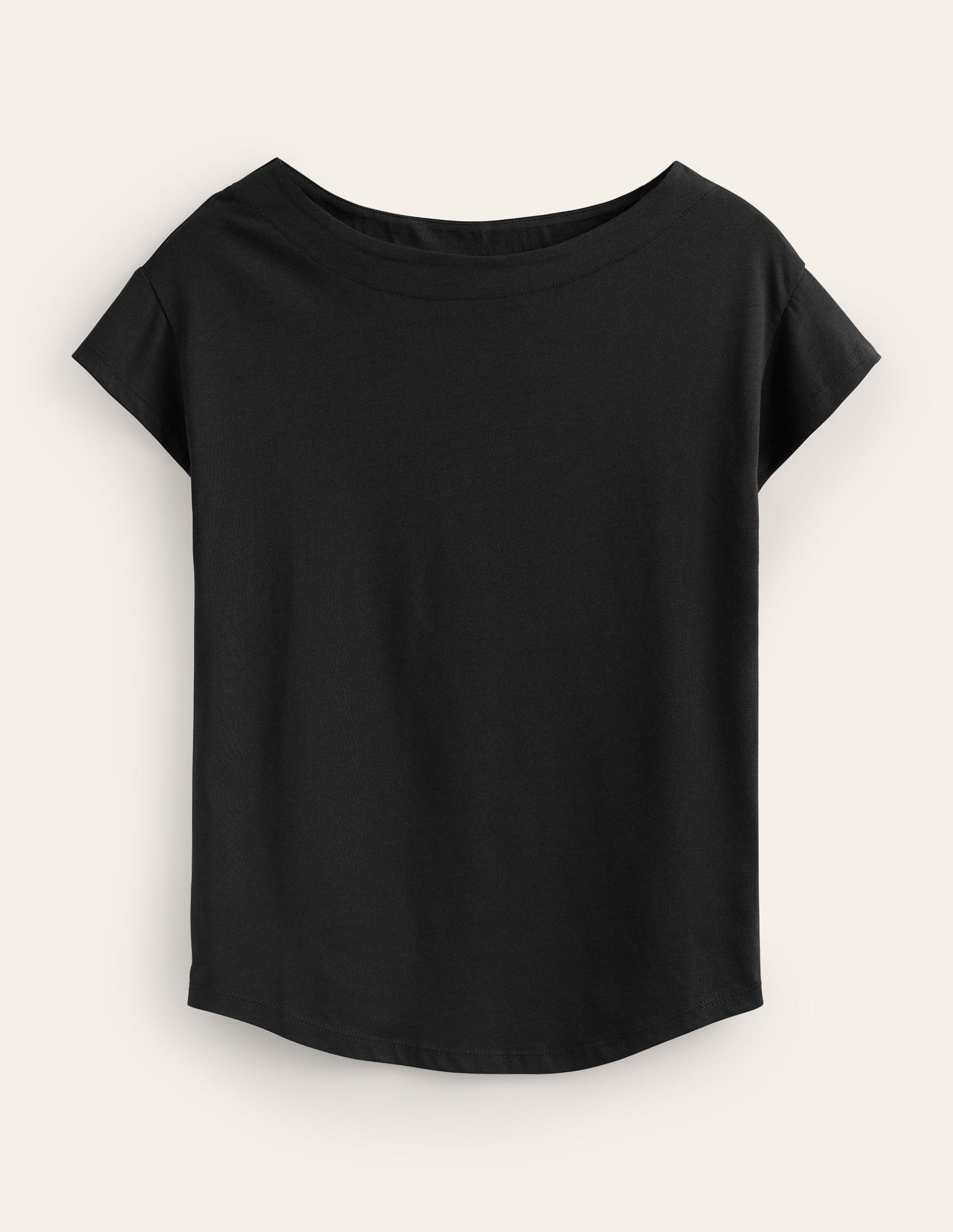 Supersoft Boat Neck T-Shirt-Black-5