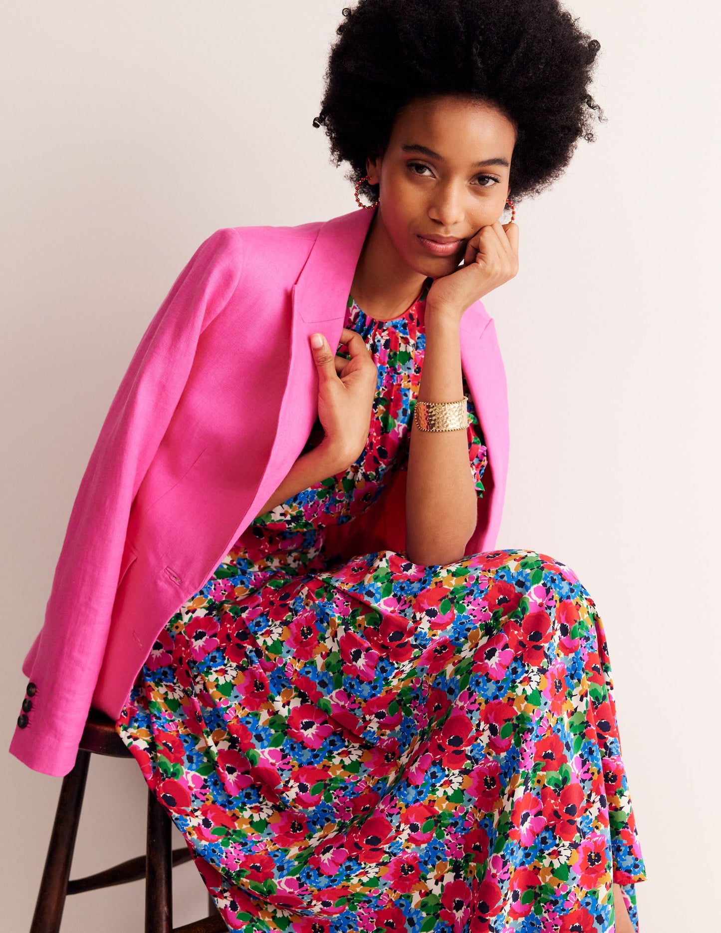 Robe midi Liv plissée-Beacon Monkey Palm