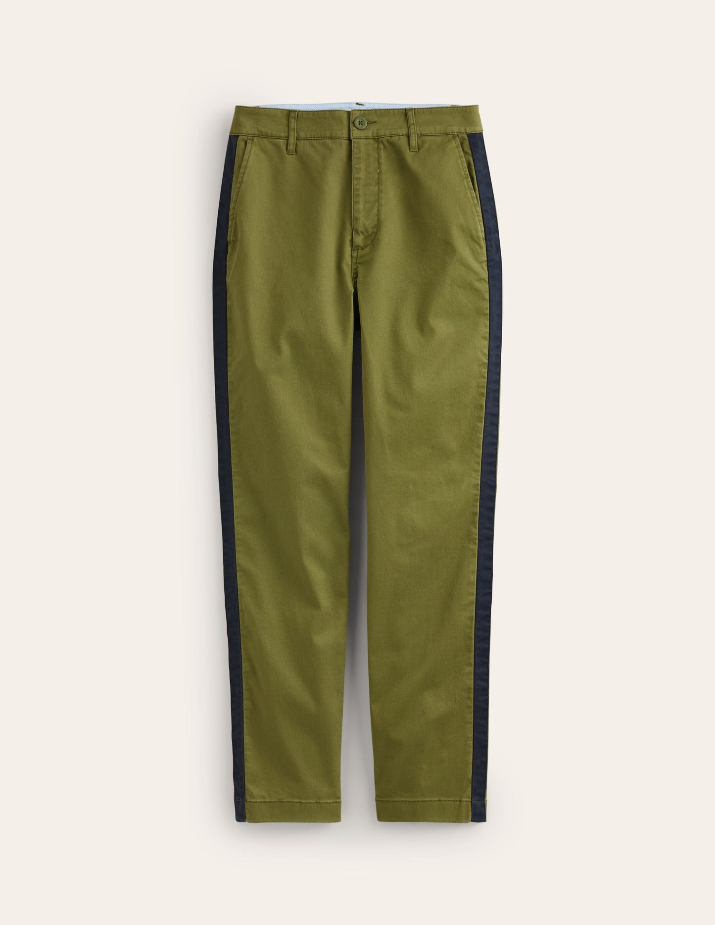 Barnsbury Chinohose-Khaki Marineblau Seitenstreifen