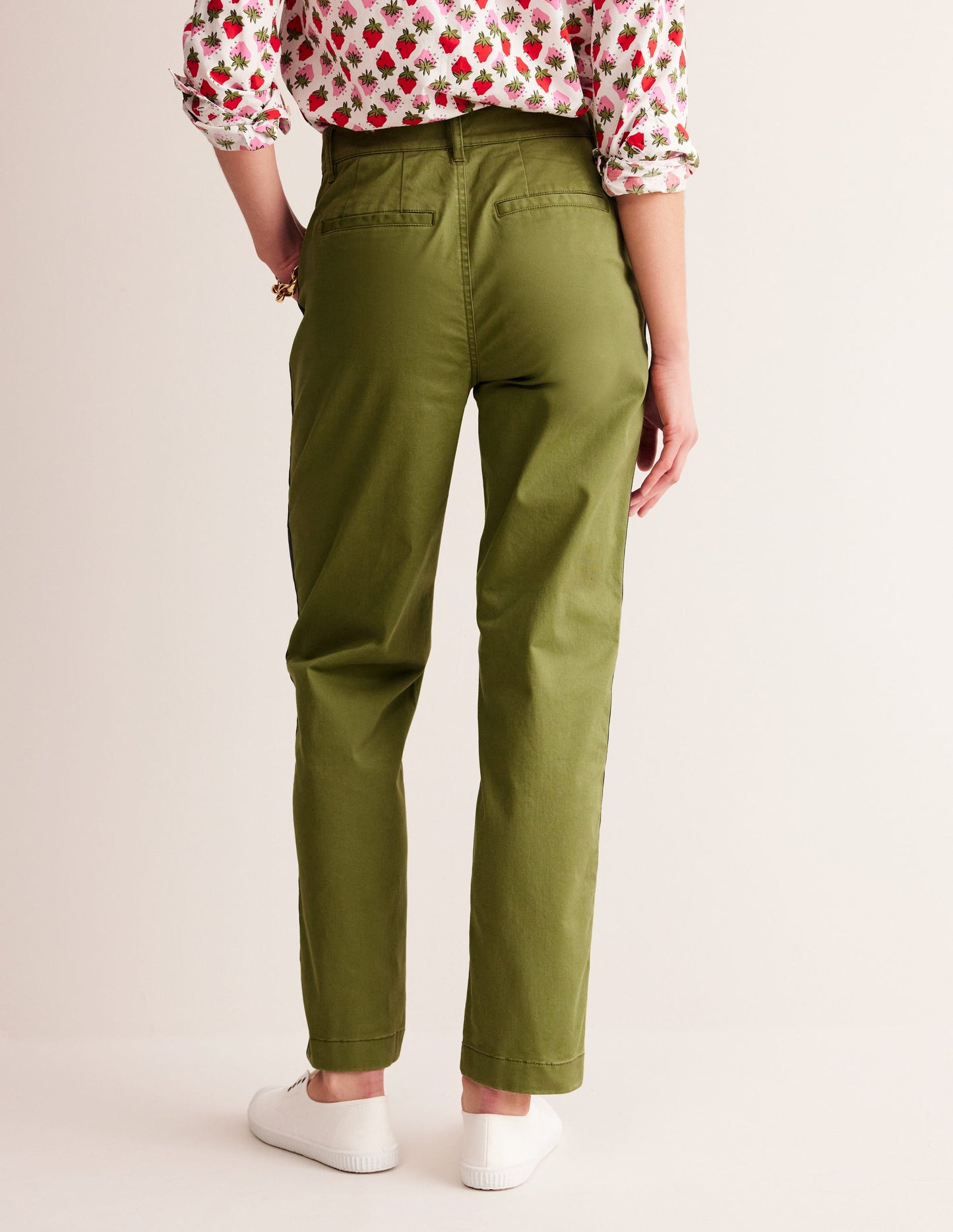 Barnsbury Chinohose-Khaki Marineblau Seitenstreifen