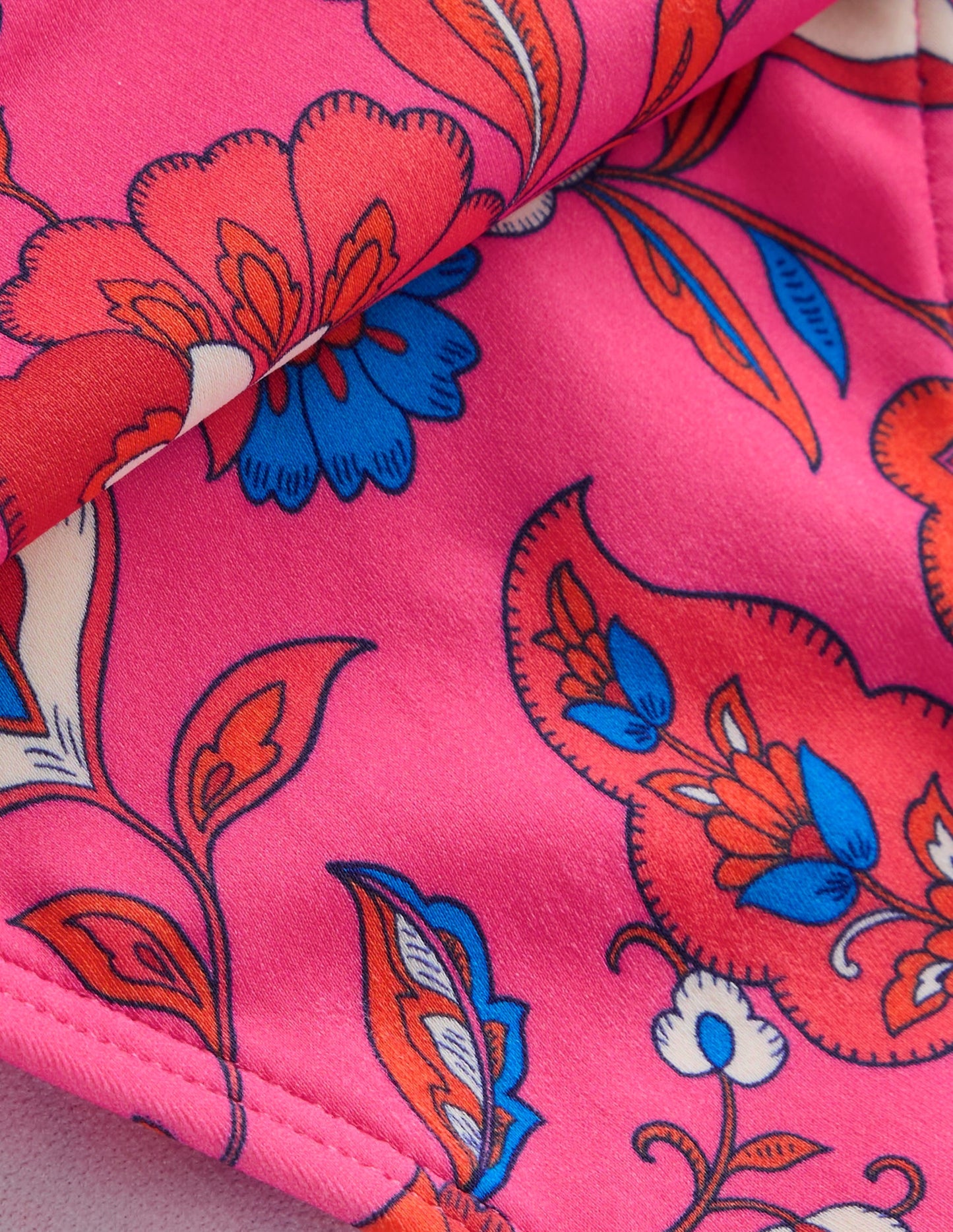 Klassische Bikinihose mit umgeschlagenem Bund-Rosa, Botanisch Welle
