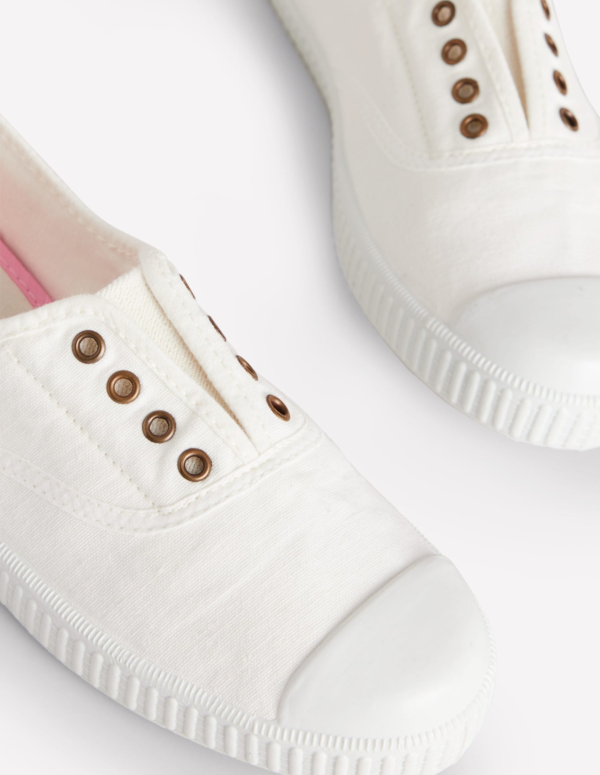 Canvas-Turnschuhe ohne Schnürung-Ivory and Navy Spot-4