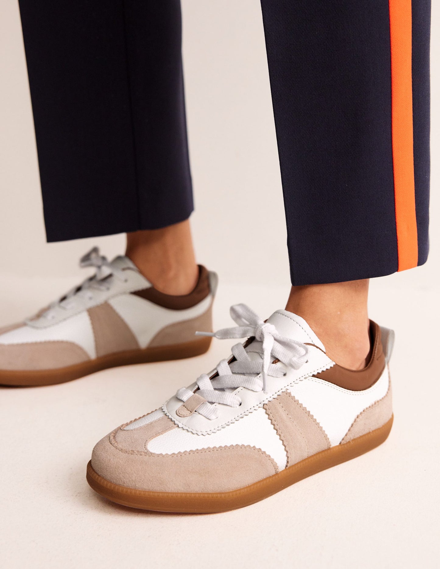 Erin Retro-Tennisschuhe-Weiß Mix