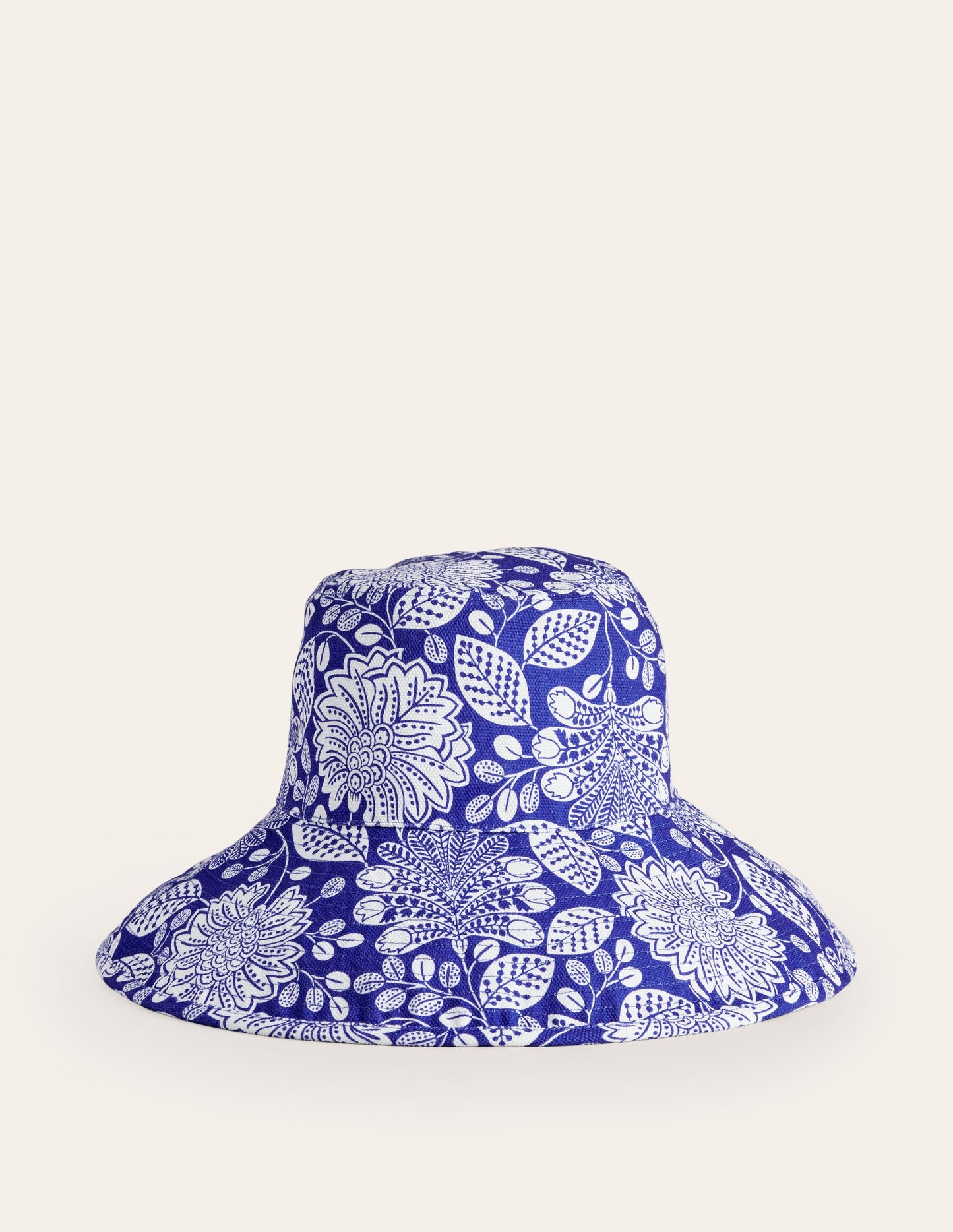 Bob imprimé en toile-Bleu vif, motif Gardenia Swirl