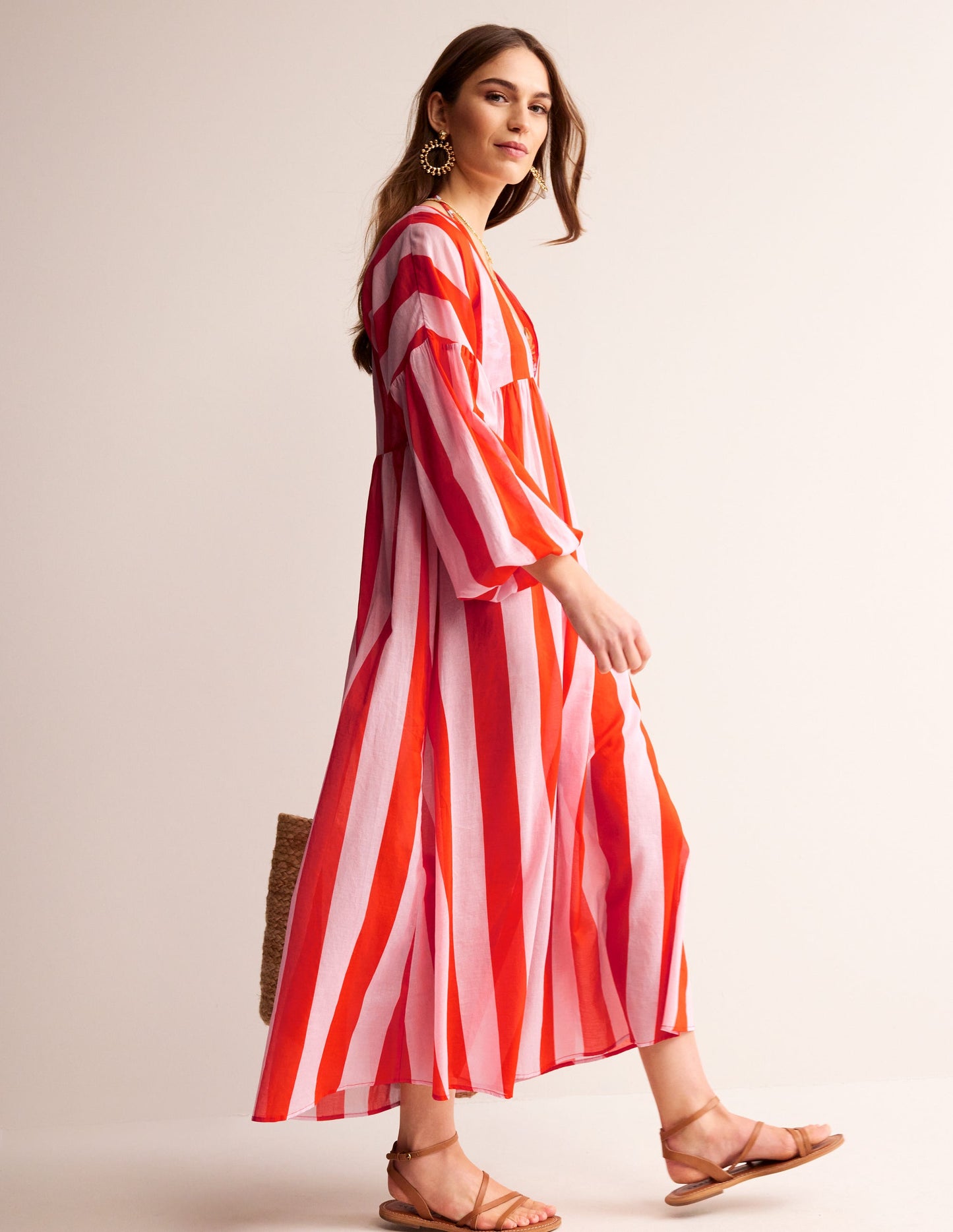 Sarah Maxi-Kaftankleid-Fiesta und Orchidee