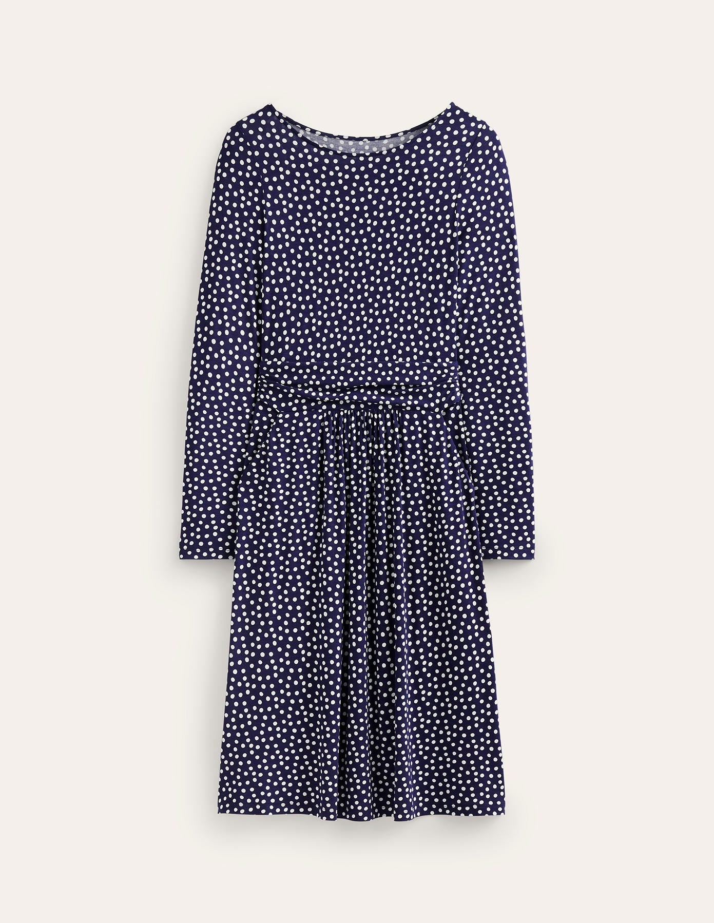 Abigail Jerseykleid-Französisches Marineblau, Abstrakt Punkt