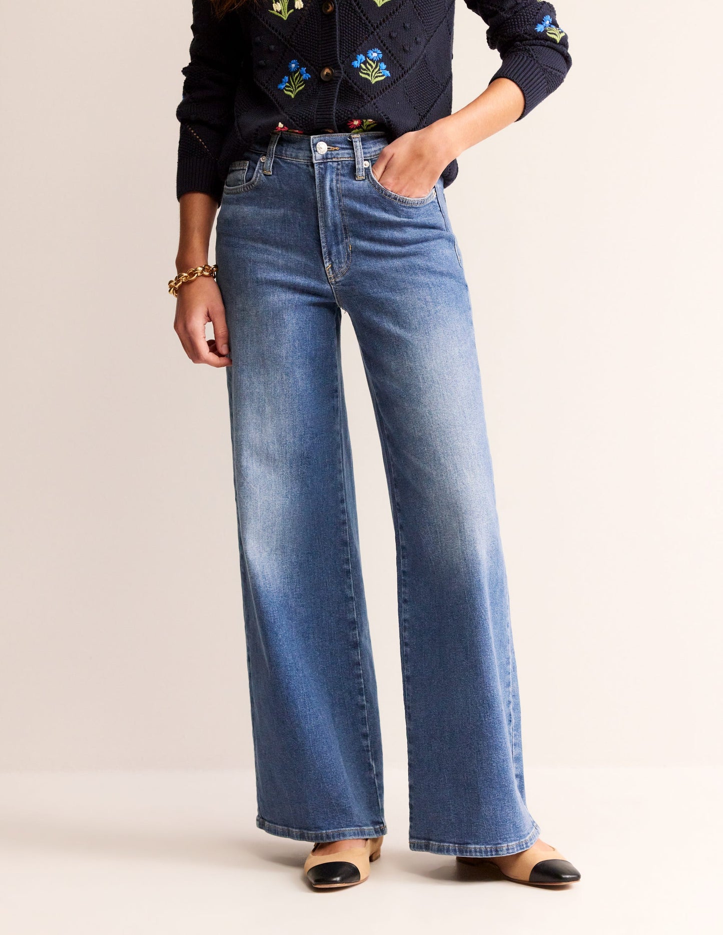 Jean large taille haute-Beatnik Red