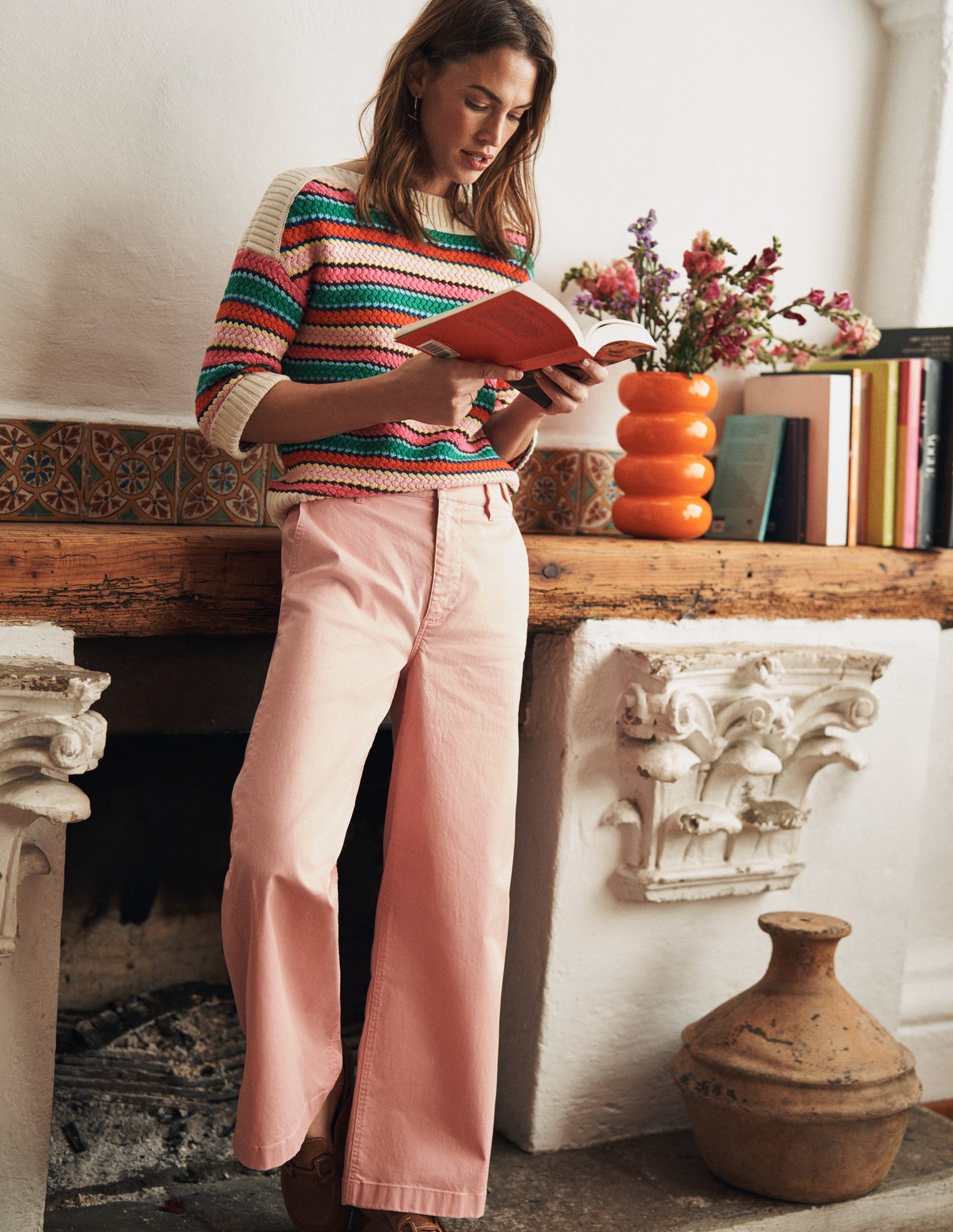 PANTALON CHINO LARGE BARNSBURY-Blush