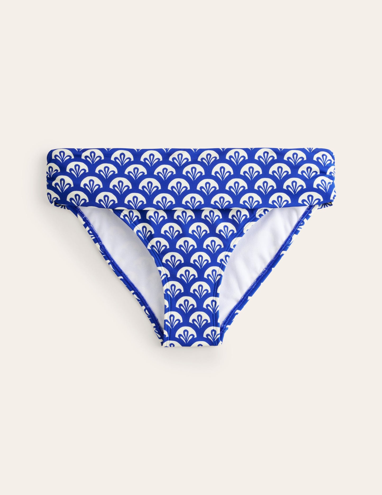 Klassische Bikinihose mit umgeschlagenem Bund-Surf The Web, Laub Geo