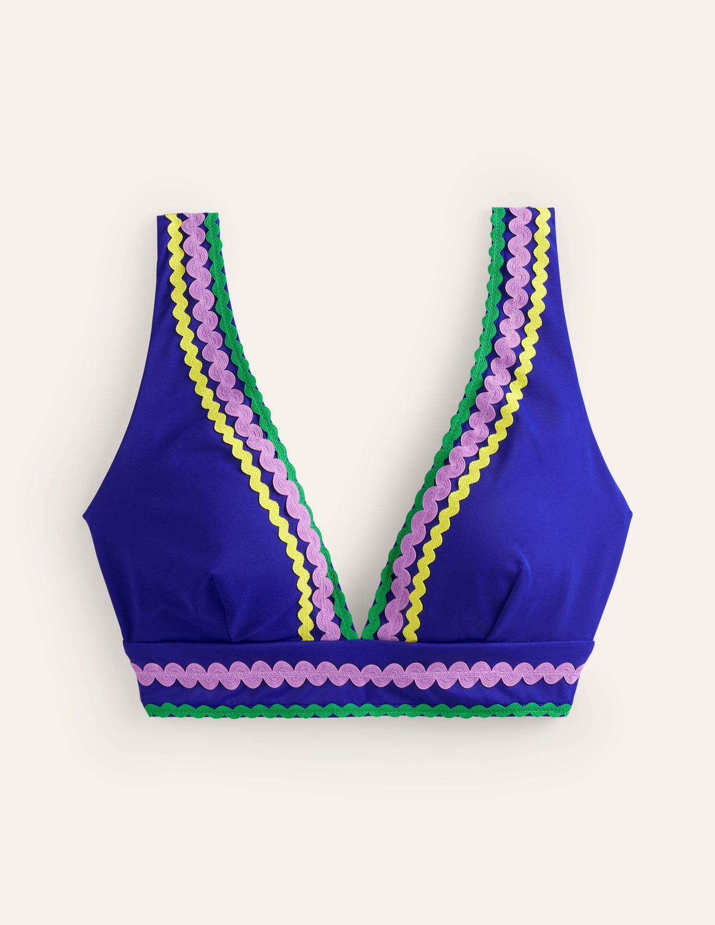 Haut de bikini zigzag-Bleu connecté
