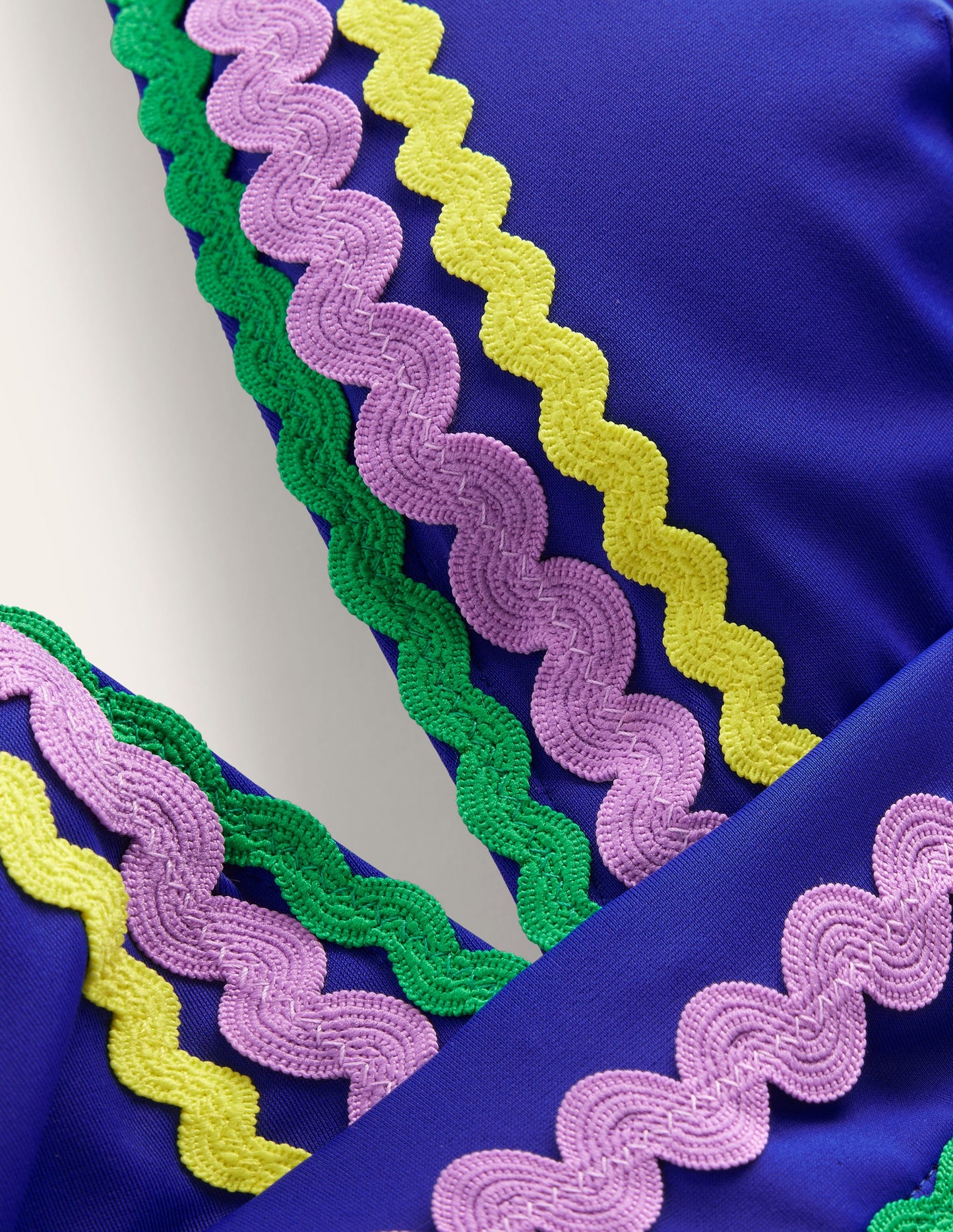 Haut de bikini zigzag-Bleu connecté