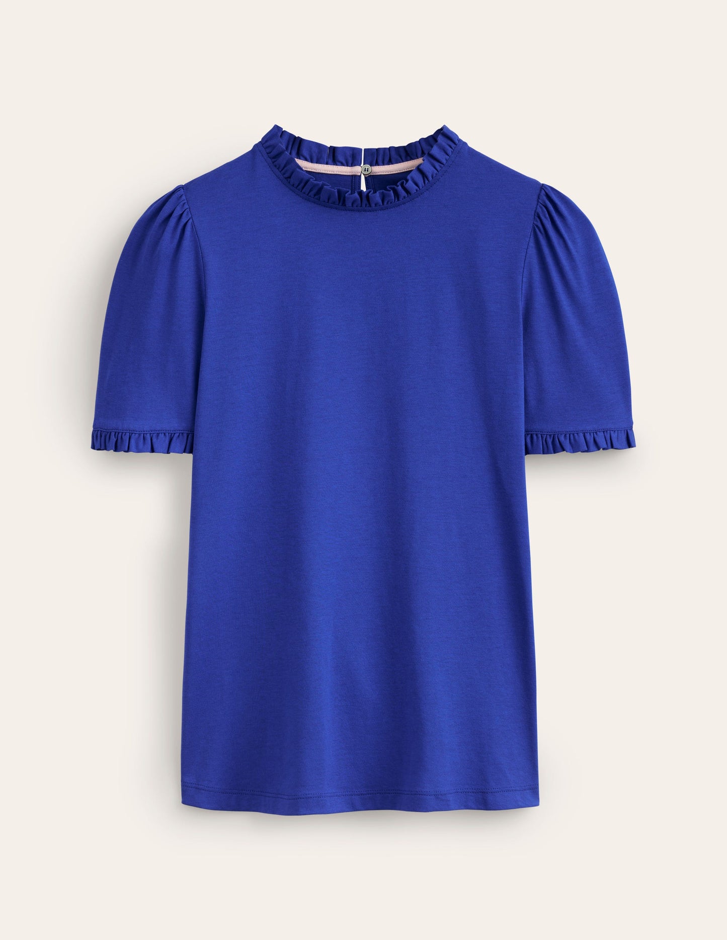 T-shirt volanté ultra-doux-Bleu connecté
