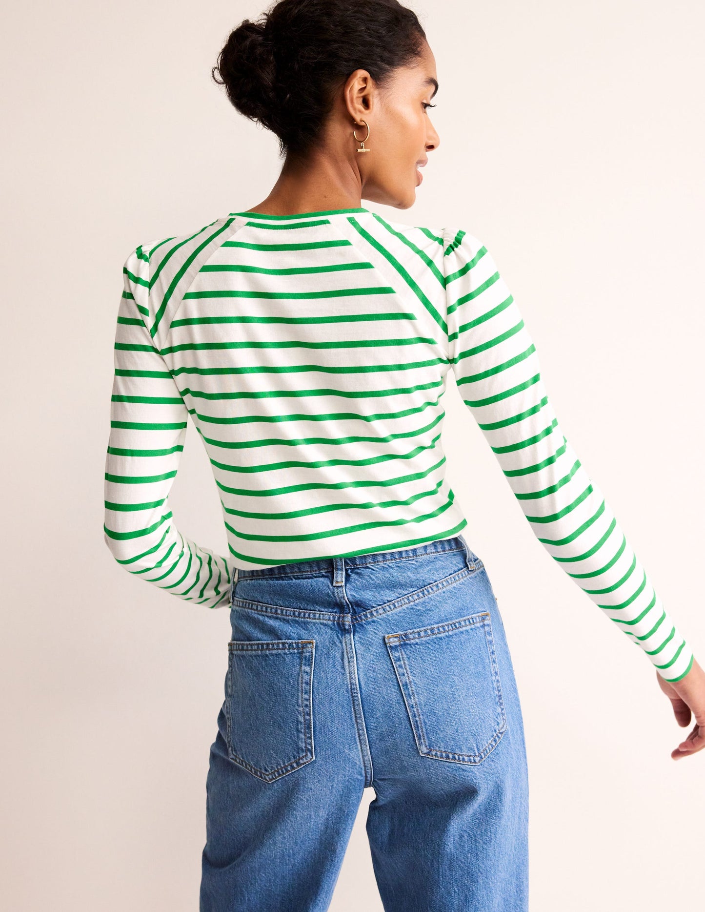 Arabella Gestreiftes T-Shirt-Grünes Tamburin